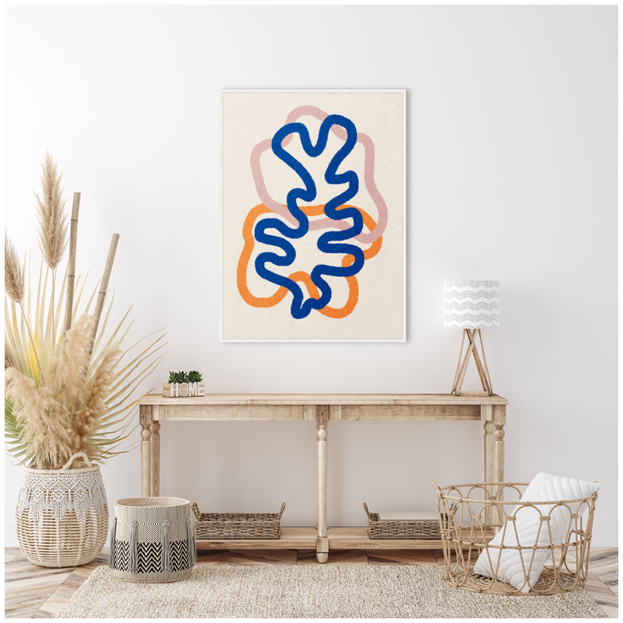 Sylvie Abstract Line Art Print 2 Framed Canvas by July Art Prints