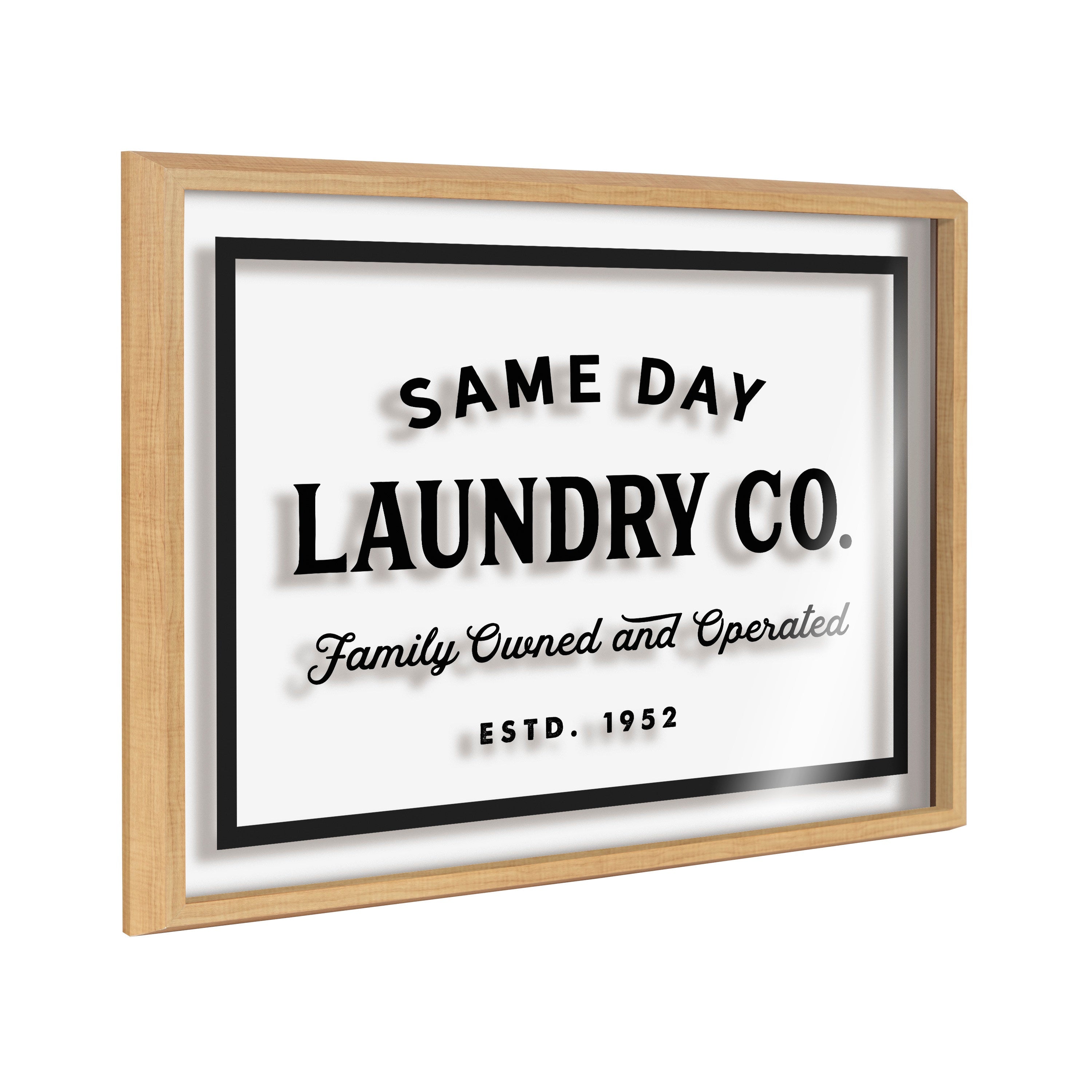 Blake Same Day Laundry Framed Printed Glass by kateandlaurel - main product image for Resin Society