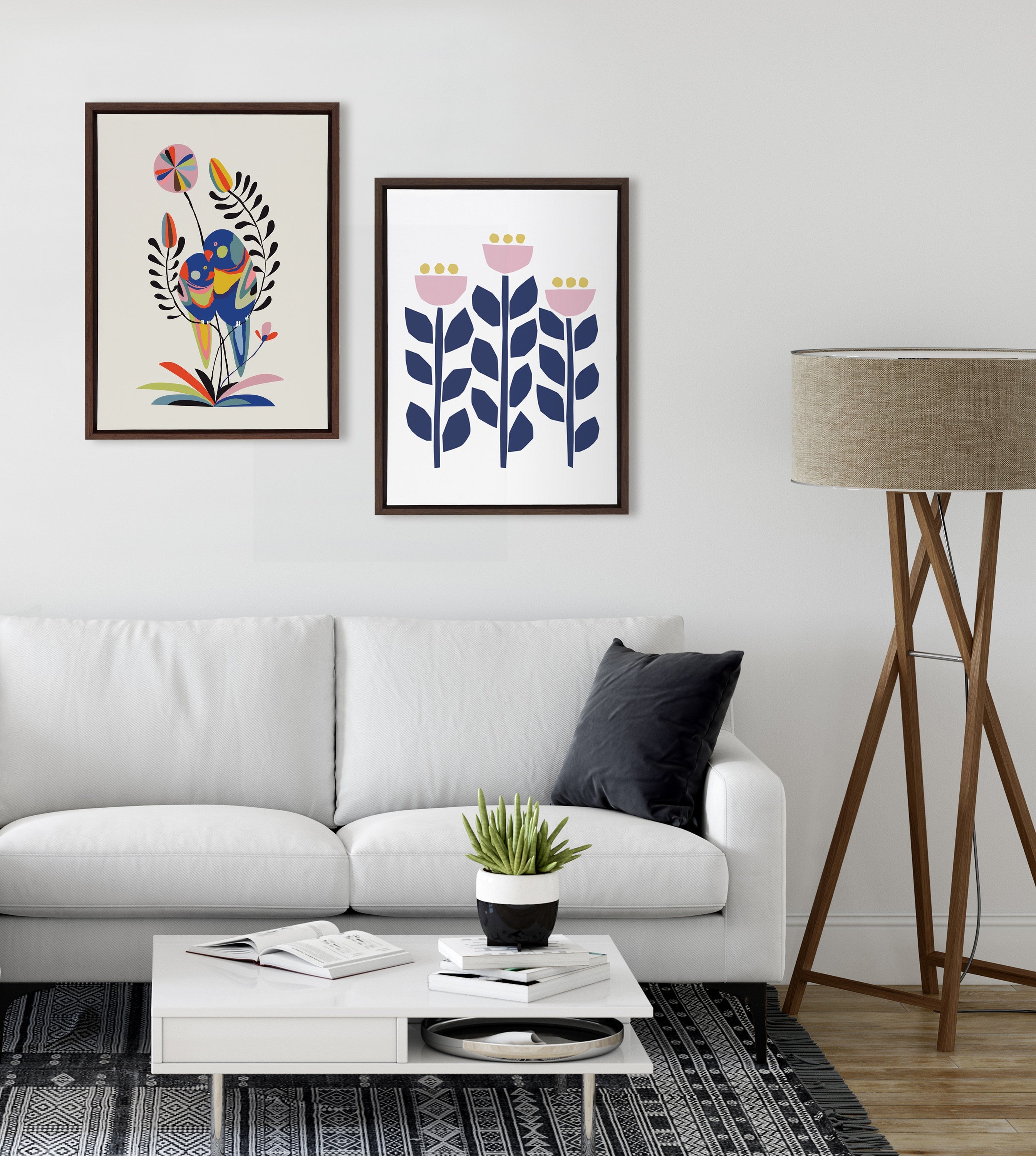 Sylvie Nordic Flowers Framed Canvas by kateandlaurel - product image 12 for Resin Society