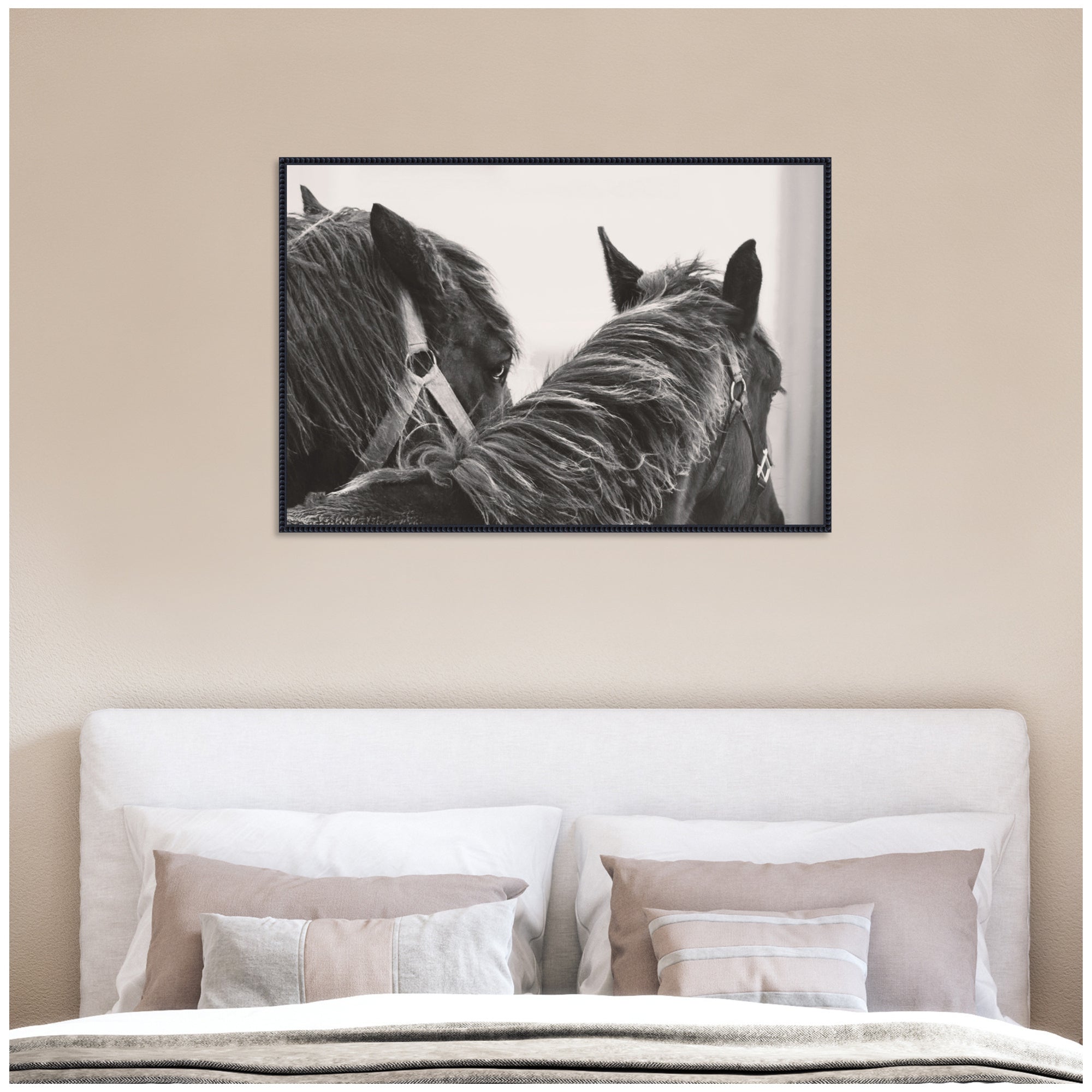 Black Horses by Emiko and Mark Franzen F2 Images Framed Canvas Wall Art Print