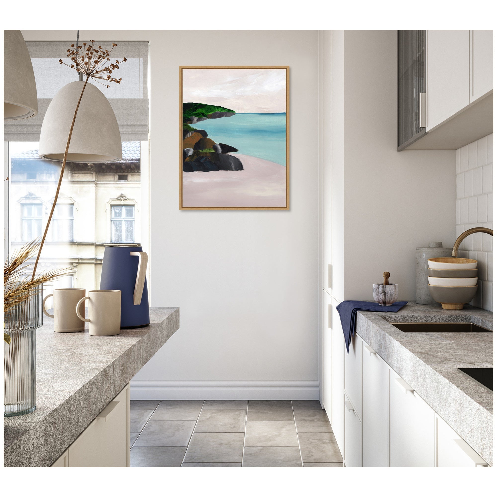 Sylvie Seascape Framed Canvas by Nikita Jariwala