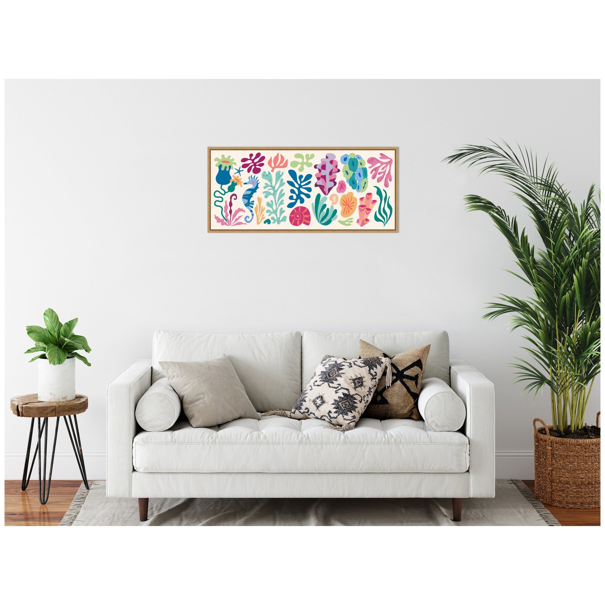 Sylvie Fun Colorful Coral Reef Framed Canvas by Rachel Lee