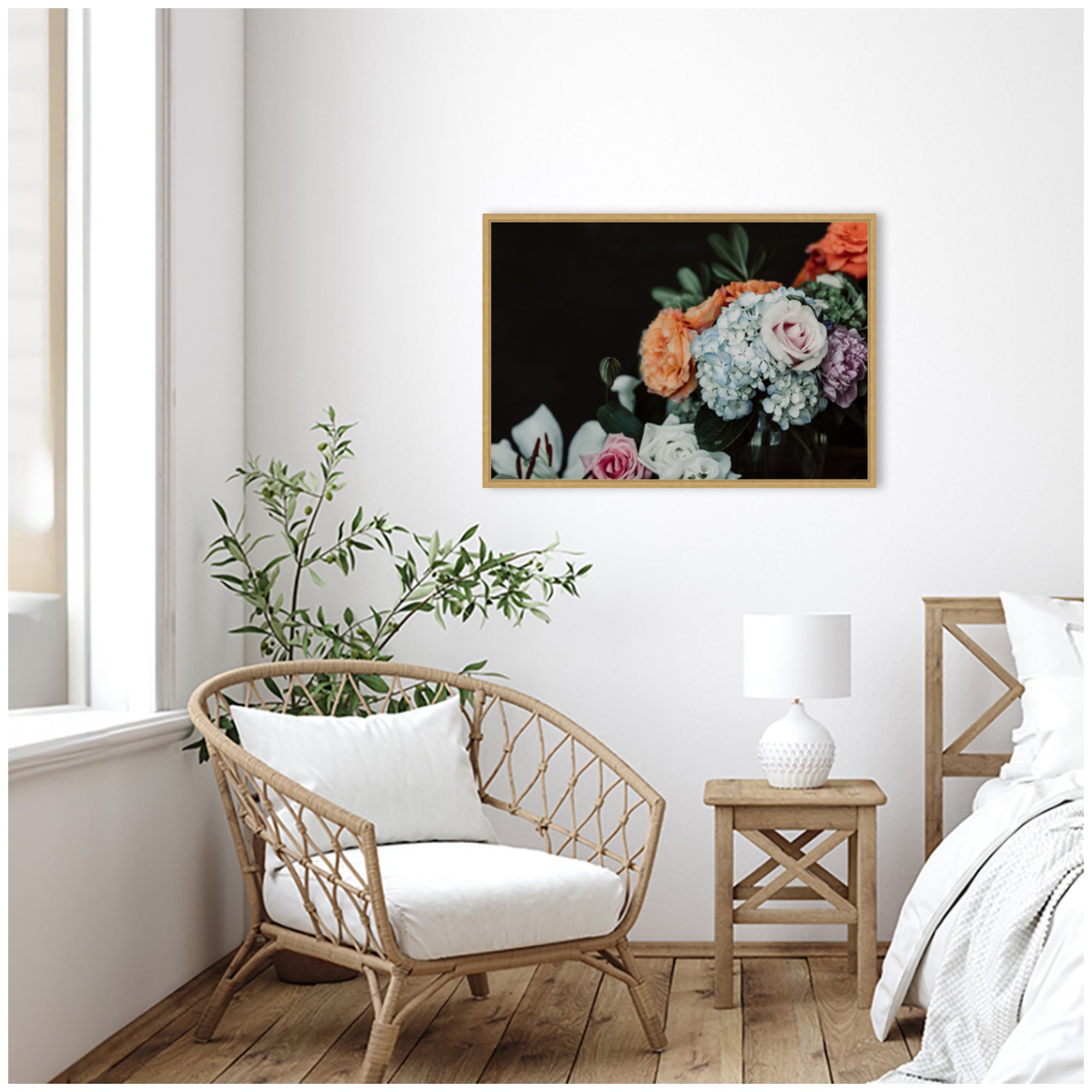 Sylvie Hydrangea Crush Framed Canvas by Alicia Abla