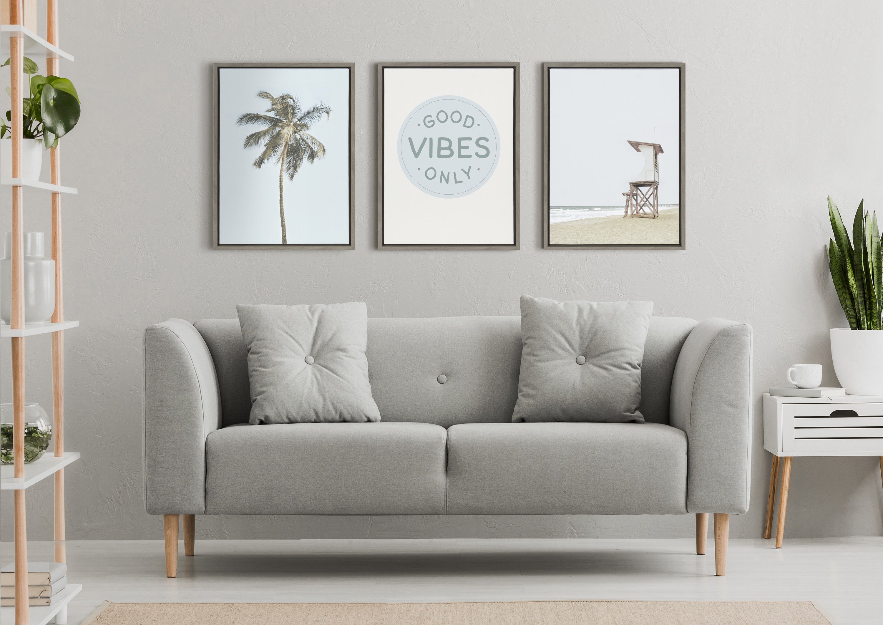 Sylvie Wood Ocean Beach Lifeguard Tower Framed Canvas by kateandlaurel - product image 13 for Resin Society