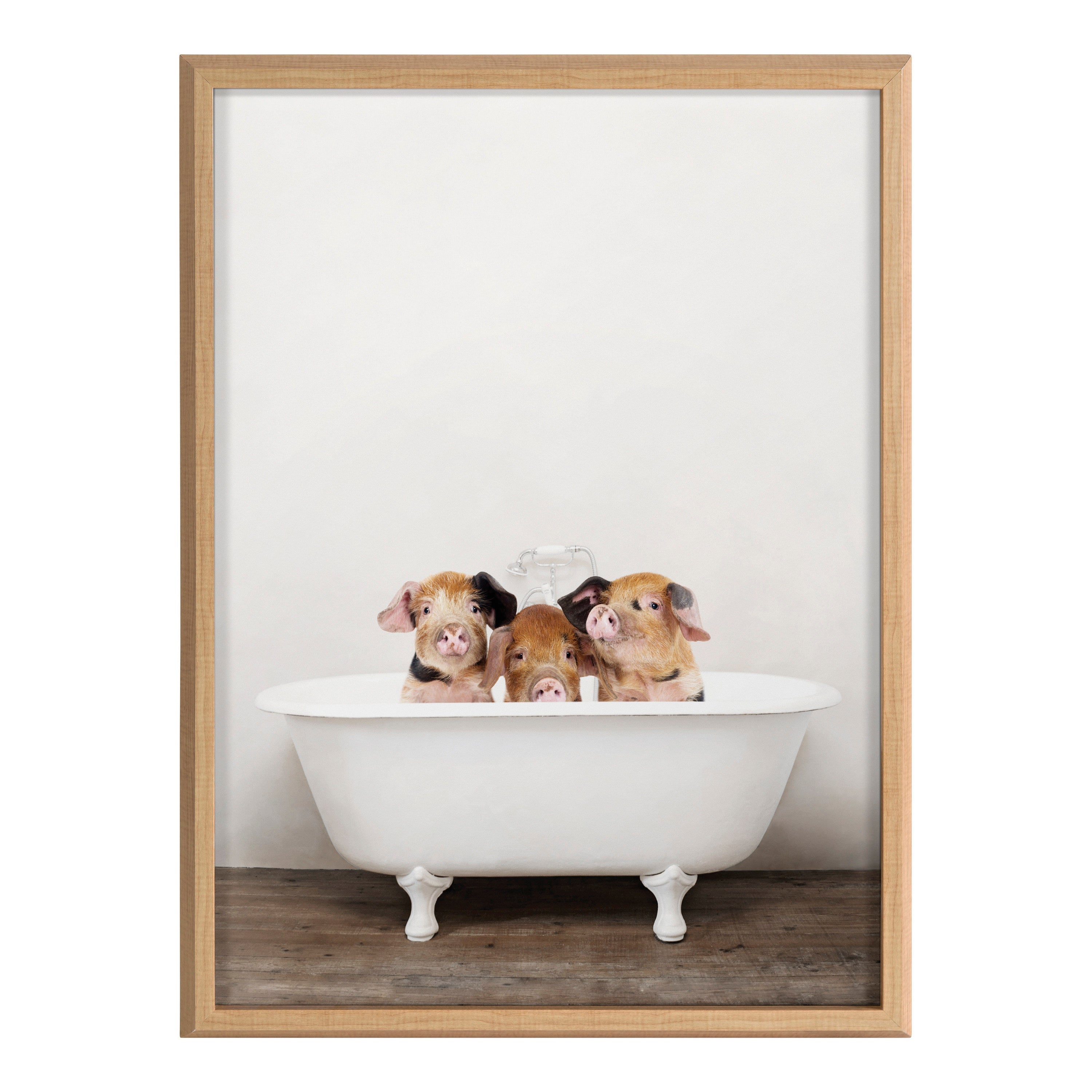 Blake Three Little Pigs in Vintage Bathtub Framed Printed Glass by kateandlaurel - product image 10 for Resin Society