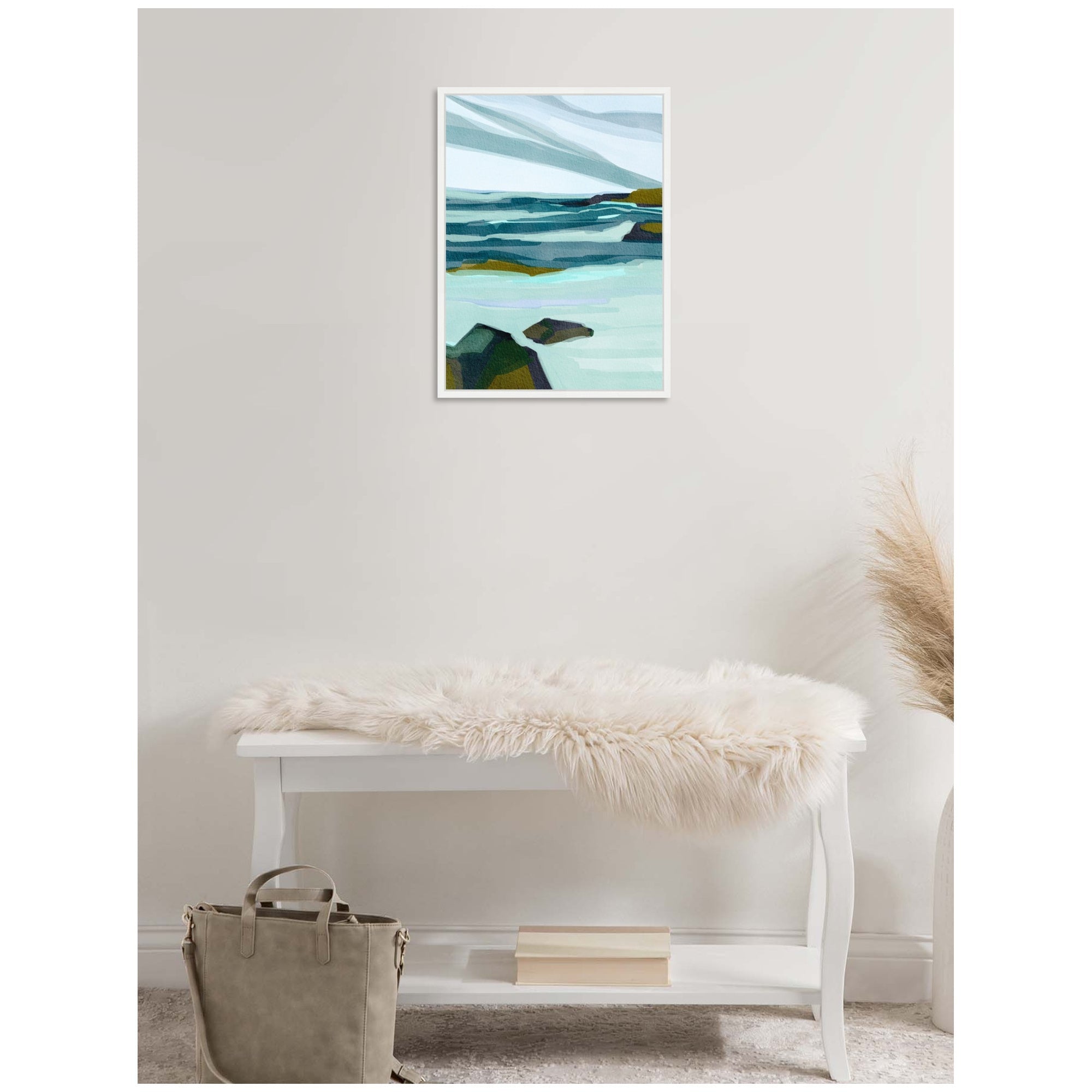 Sylvie Ocean Breeze Framed Canvas by Nikita Jariwala