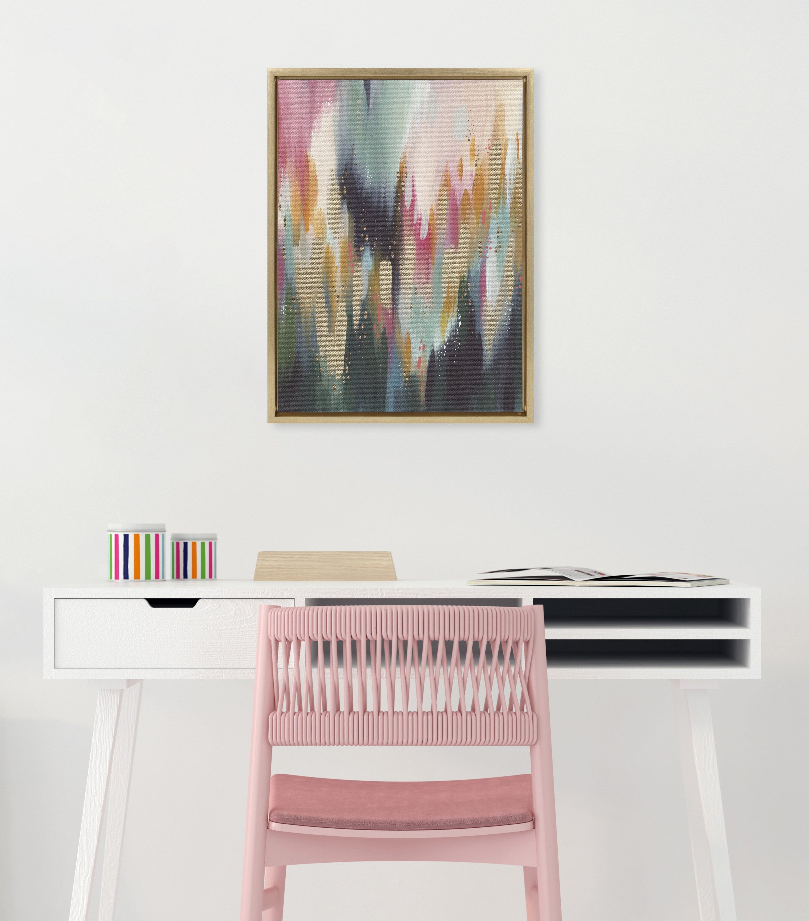 Sylvie Brushstroke 135 Framed Canvas by kateandlaurel - product image 18 for Resin Society