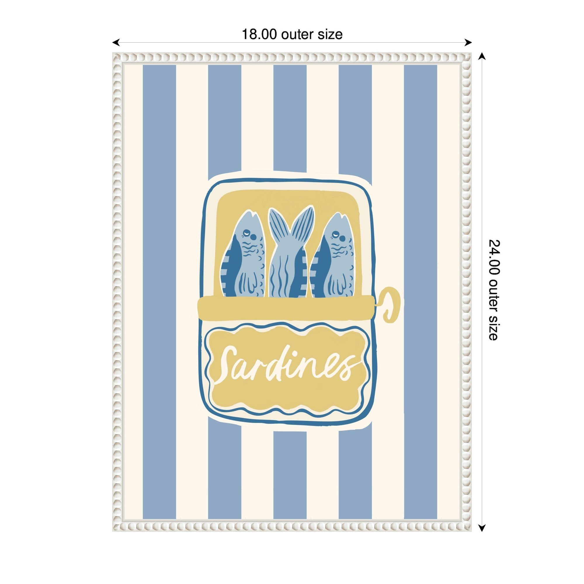 Coastal Sardines by Aislinn Simmonds Duchess Plum Framed Canvas Wall Art Print