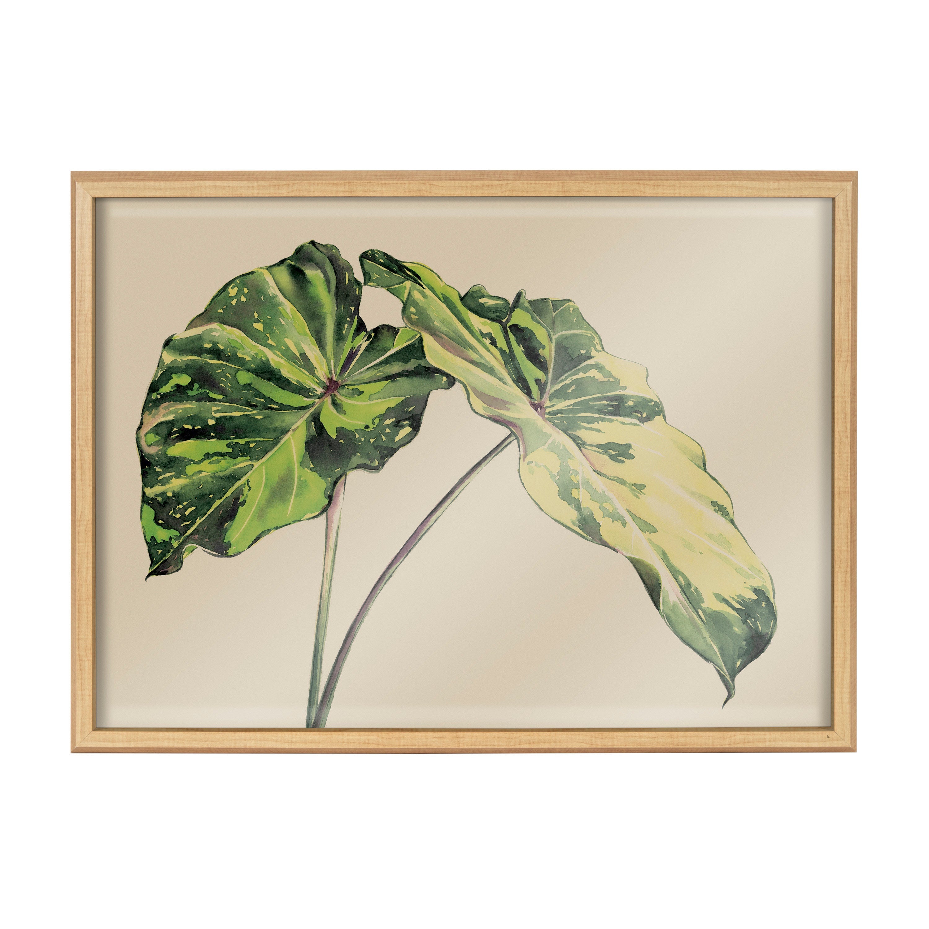 Blake Spotted Leaves Neutral Framed Printed Glass by kateandlaurel - product image 17 for Resin Society