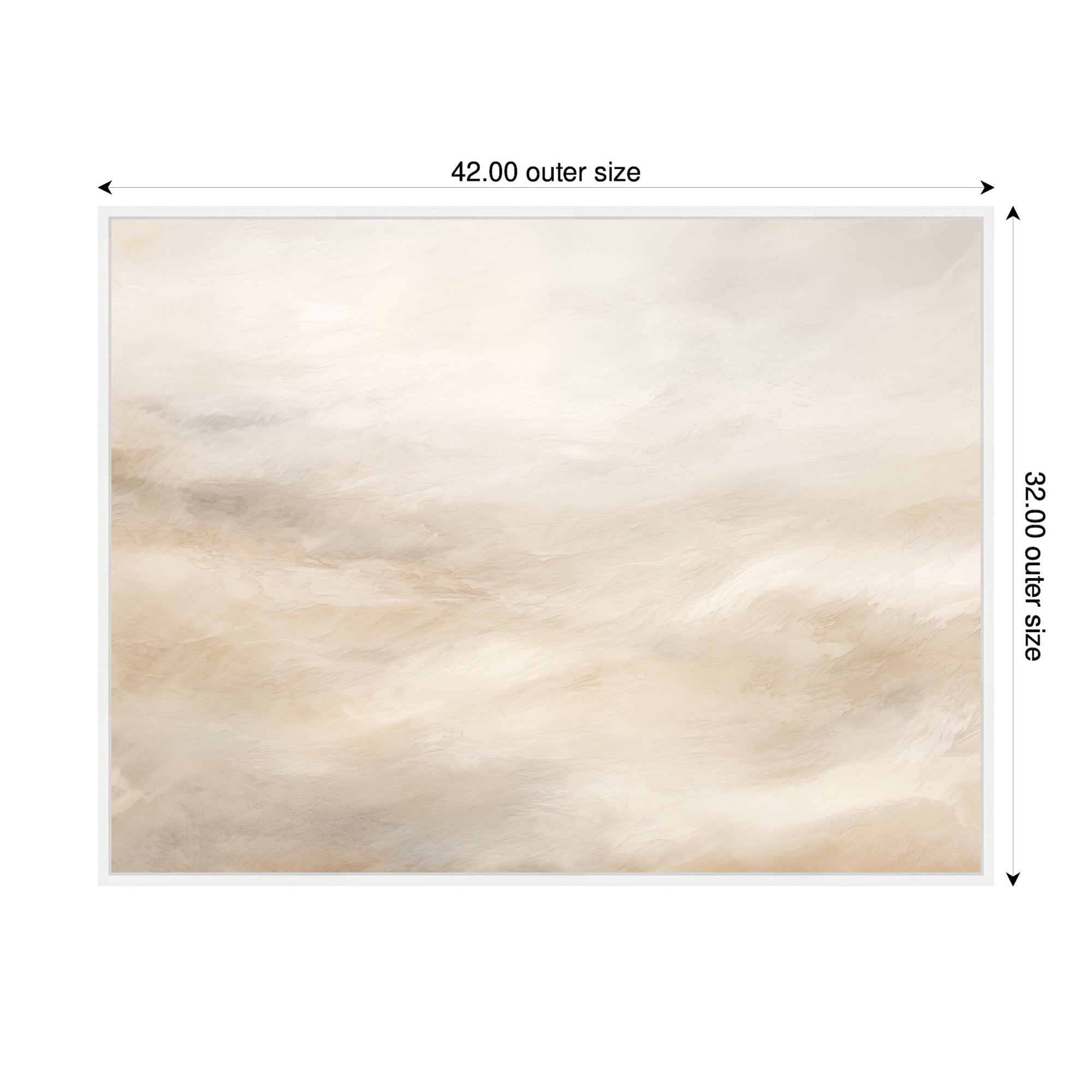 Sylvie Tonal Abstract Textural White and Beige Framed Canvas by The Creative Bunch Studio