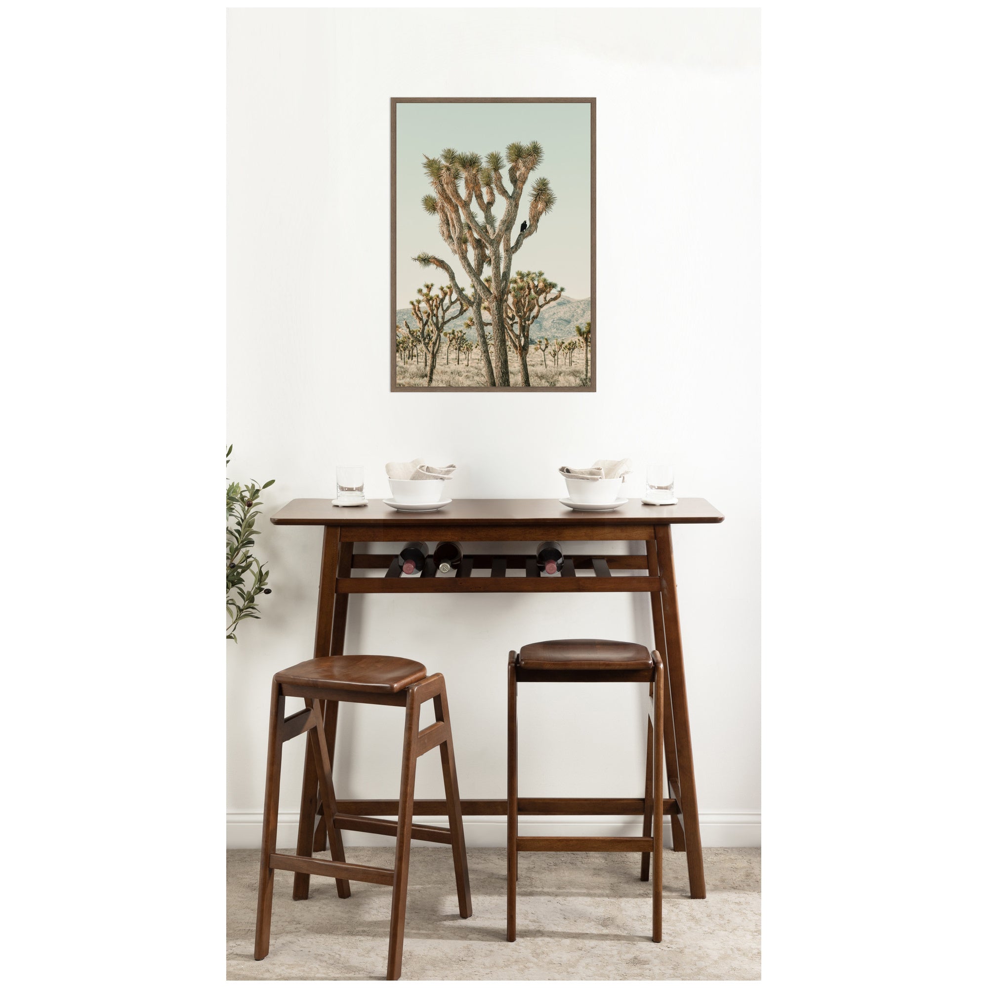Joshua Tree With Crow by Alicia Bock Framed Canvas Wall Art Print
