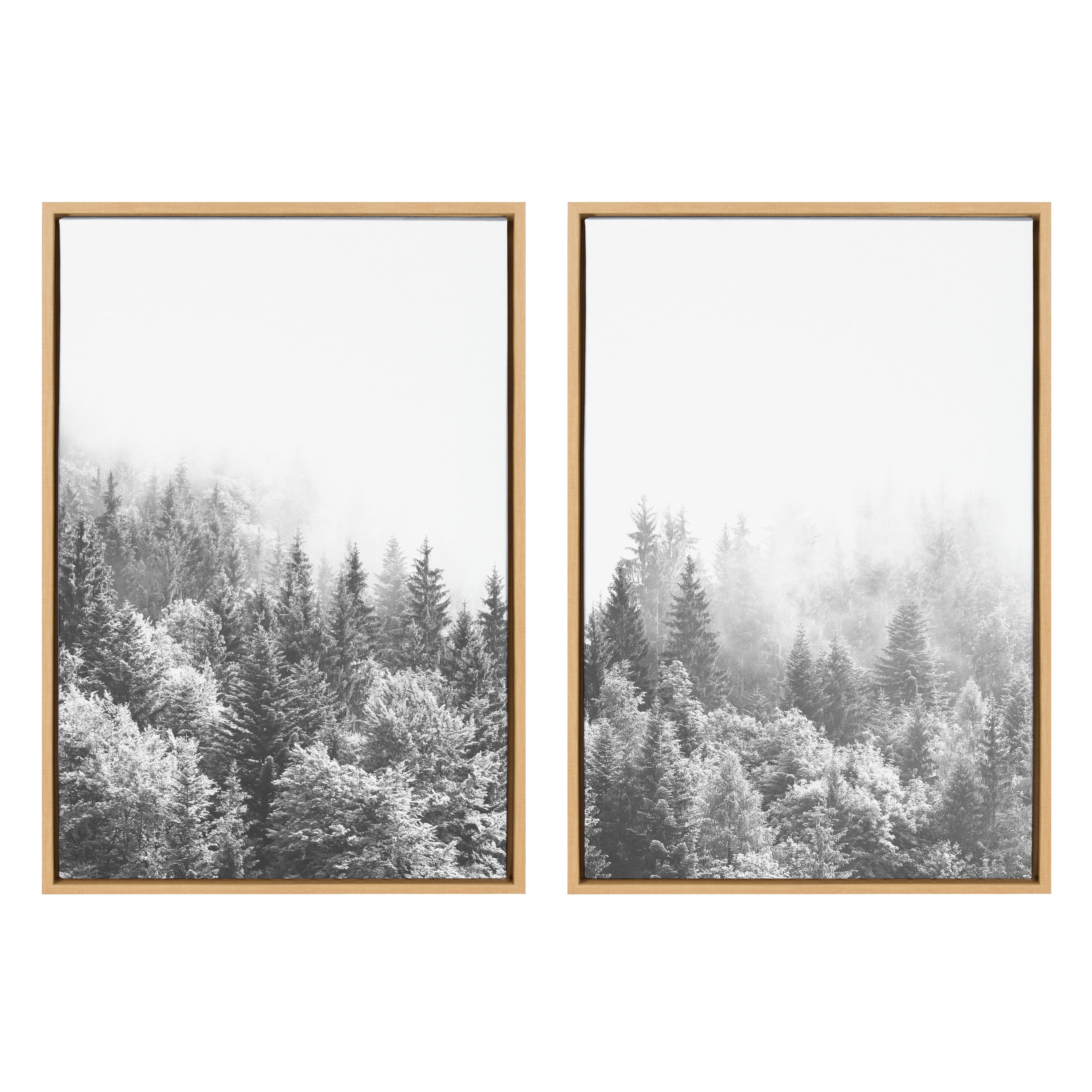 Sylvie Forest On A Foggy Day Black and White Framed Canvas Set by The by kateandlaurel - product image 7 for Resin Society