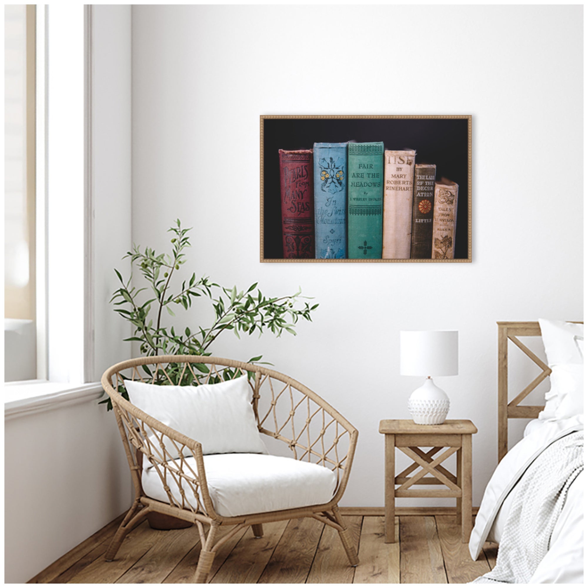 Sylvie Vintage Classic Books Framed Canvas by Patricia Hasz
