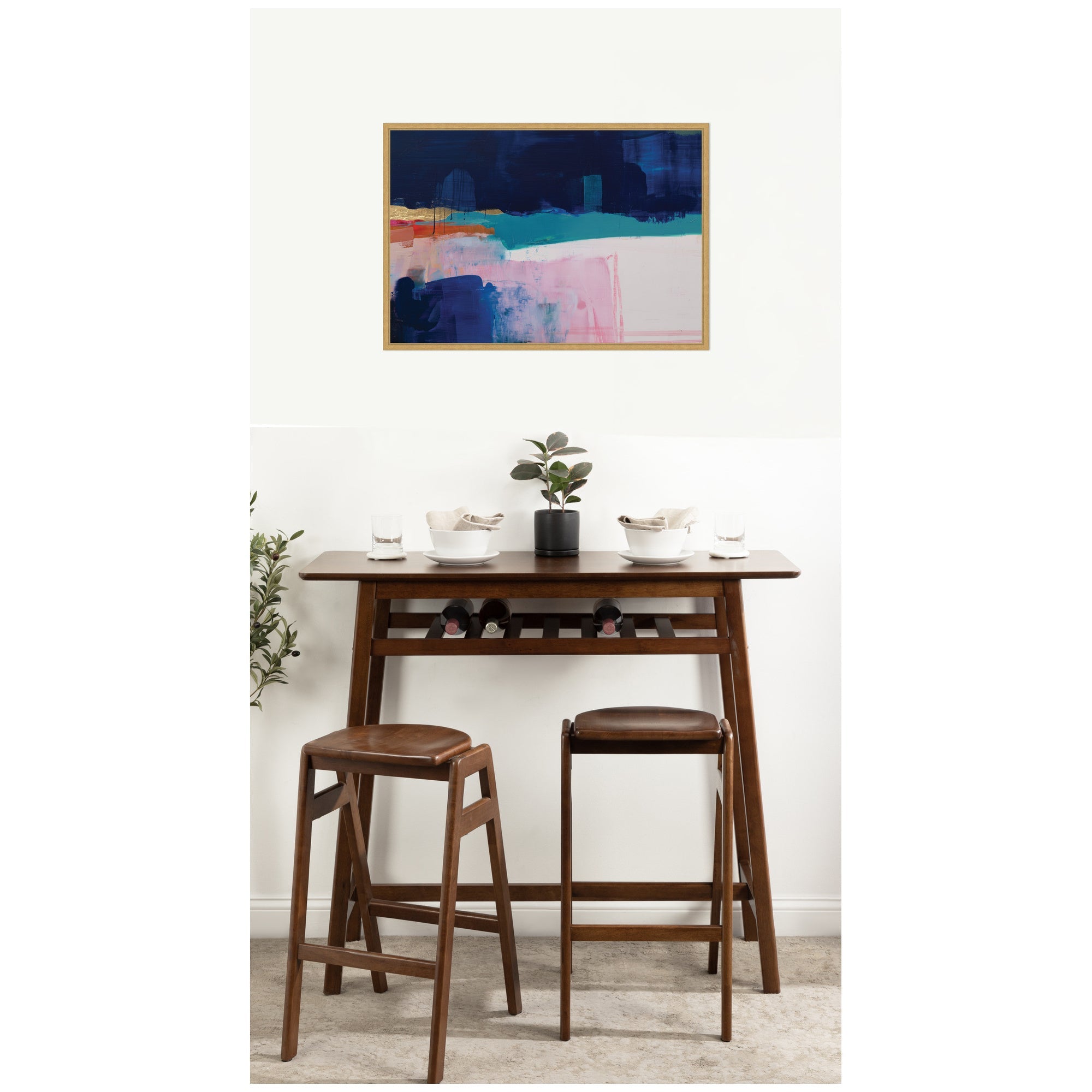 Blue Current No.
1 by Amy Lighthall Framed Canvas Wall Art Print