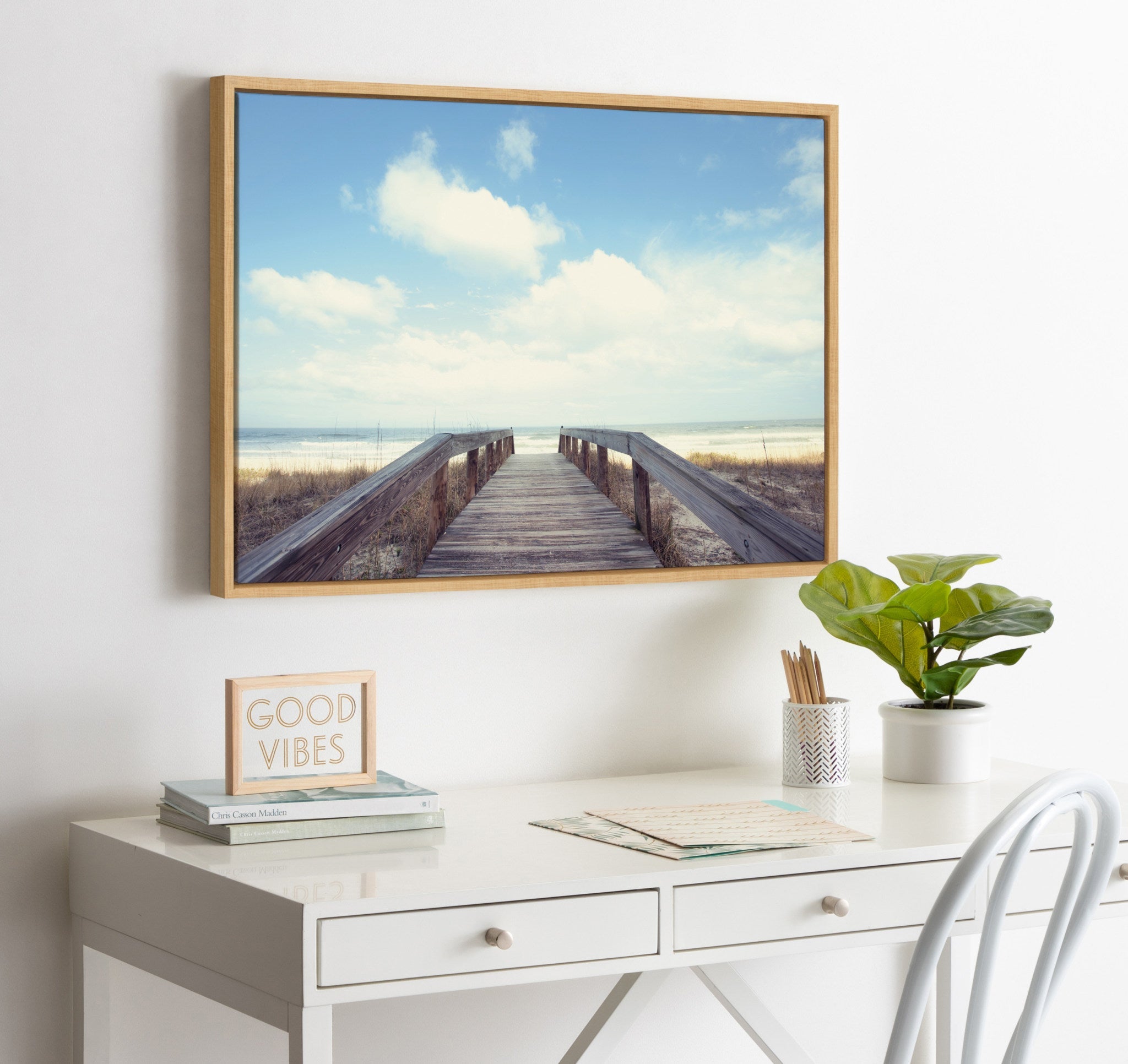 Sylvie To The Beach Framed Canvas by Matt Meyer by kateandlaurel - product image 6 for Resin Society