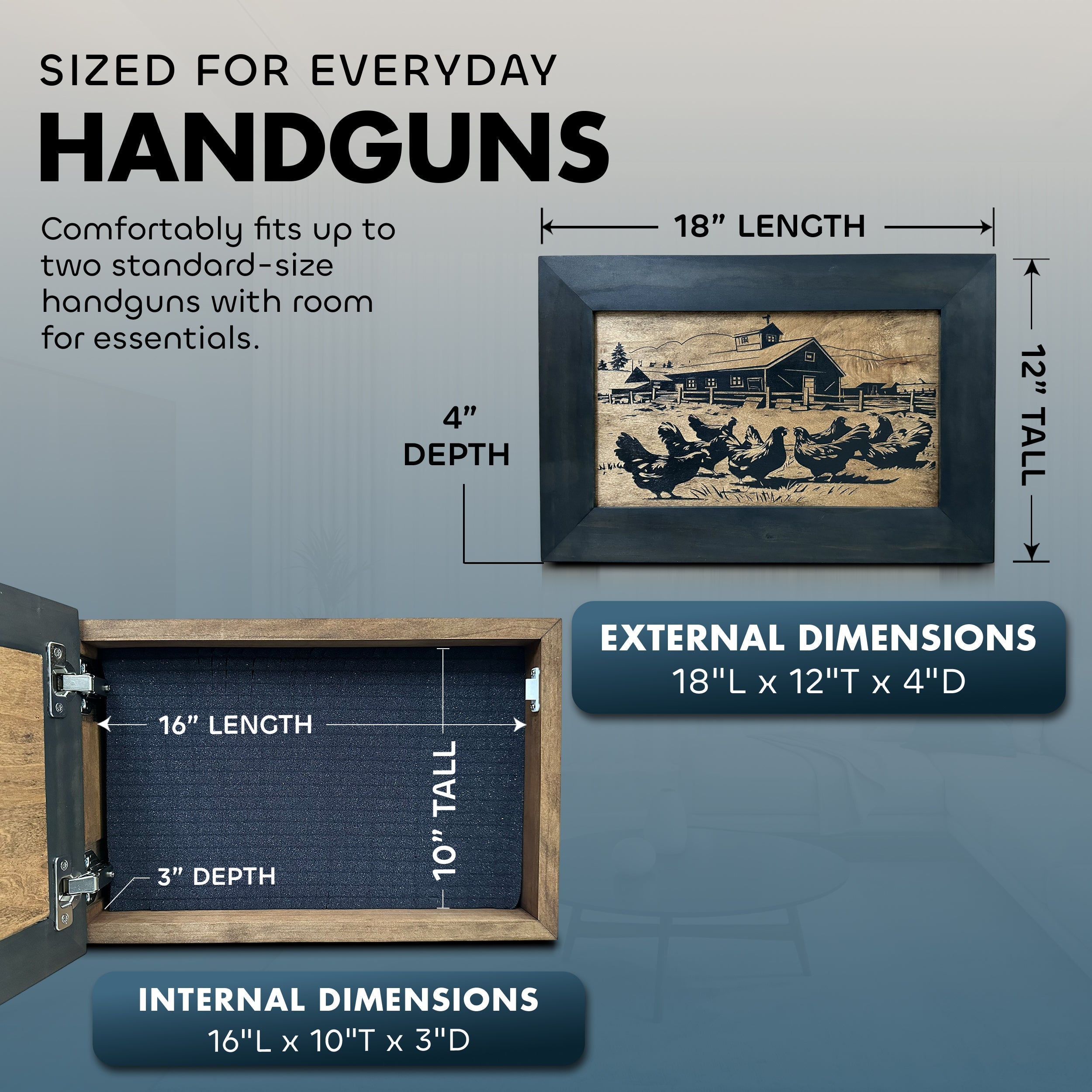 Chicken Farm Hidden Gun Safe by Bellewood Designs - product image 6 for Resin Society