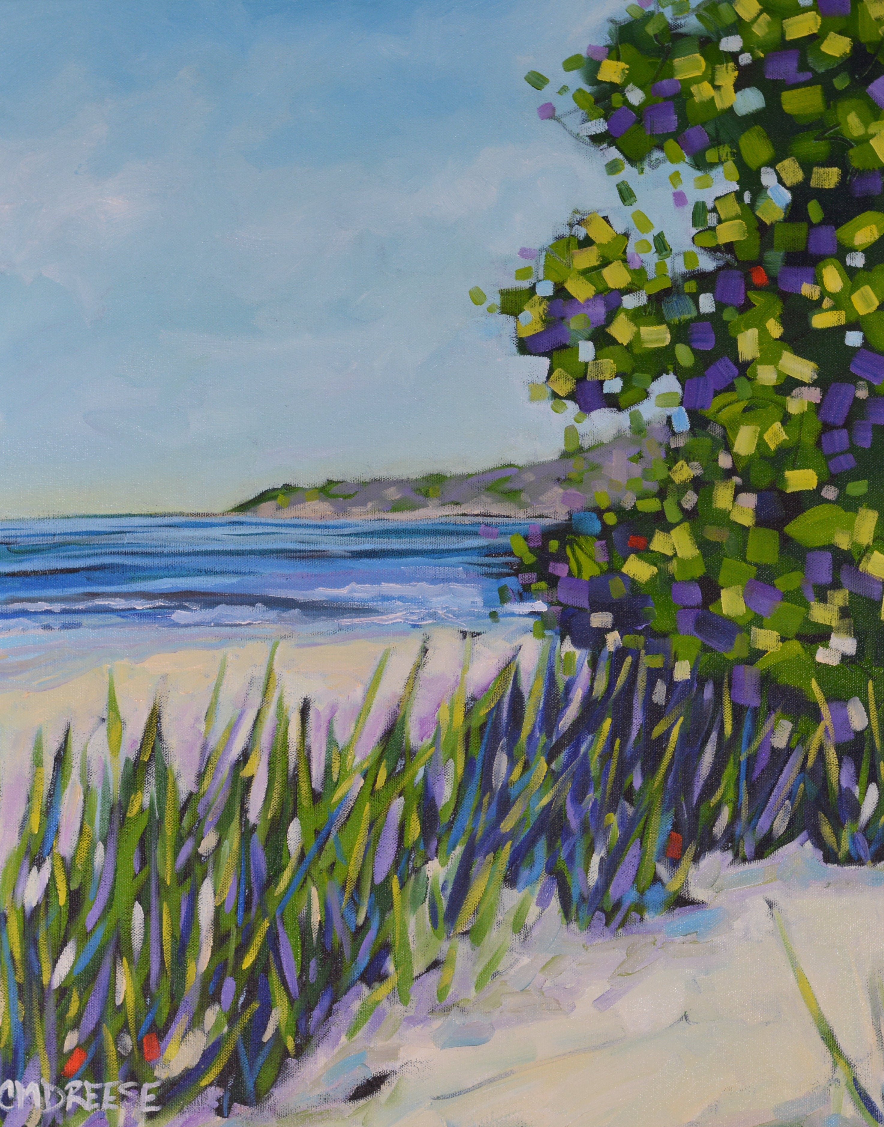 "Live by the Currents" Beach Lake Glass Art Print by Dreese Fine Art - Resin Society