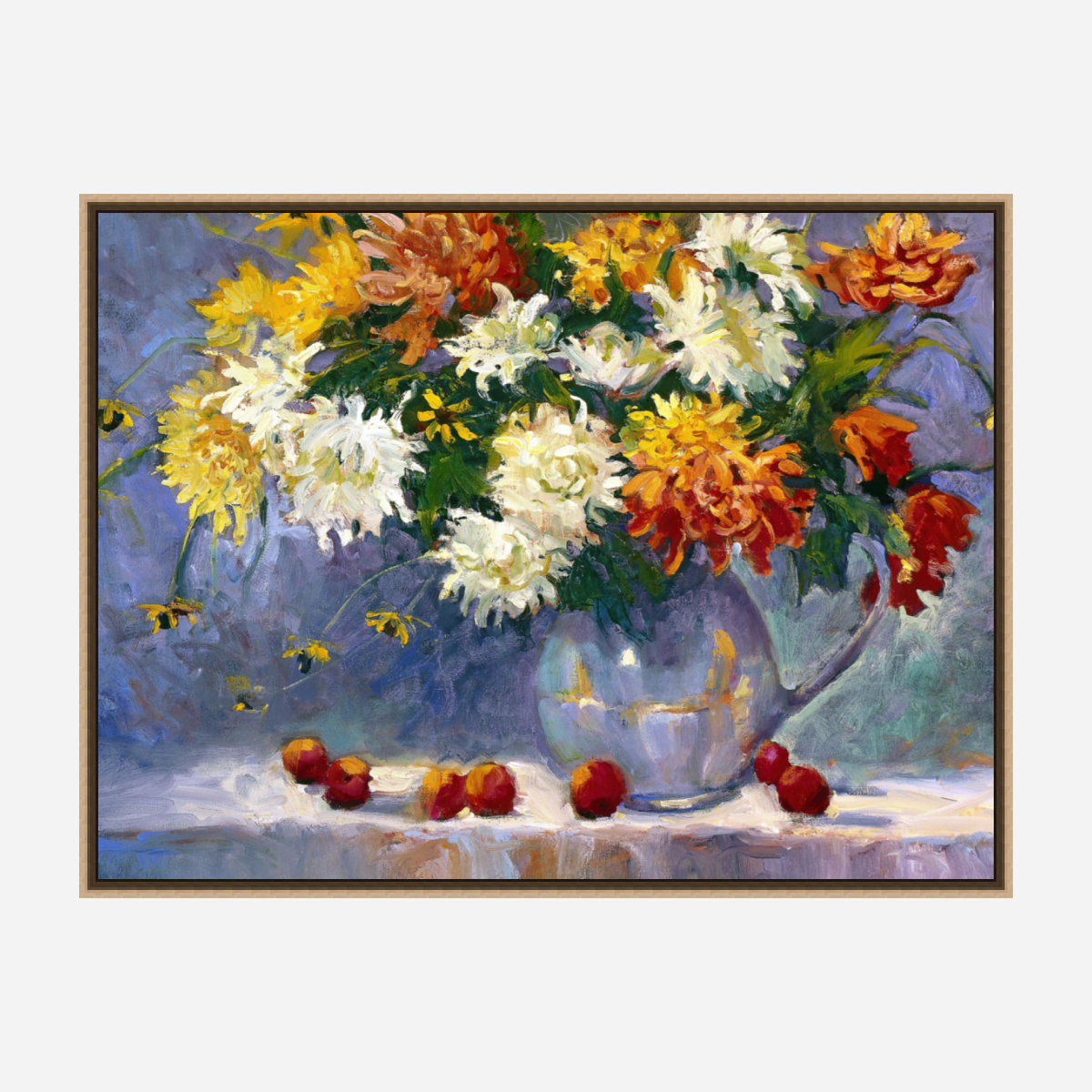 Chrysanthemums Artist Enhanced Canvas Print by John Beard Collection - product image 8 for Resin Society