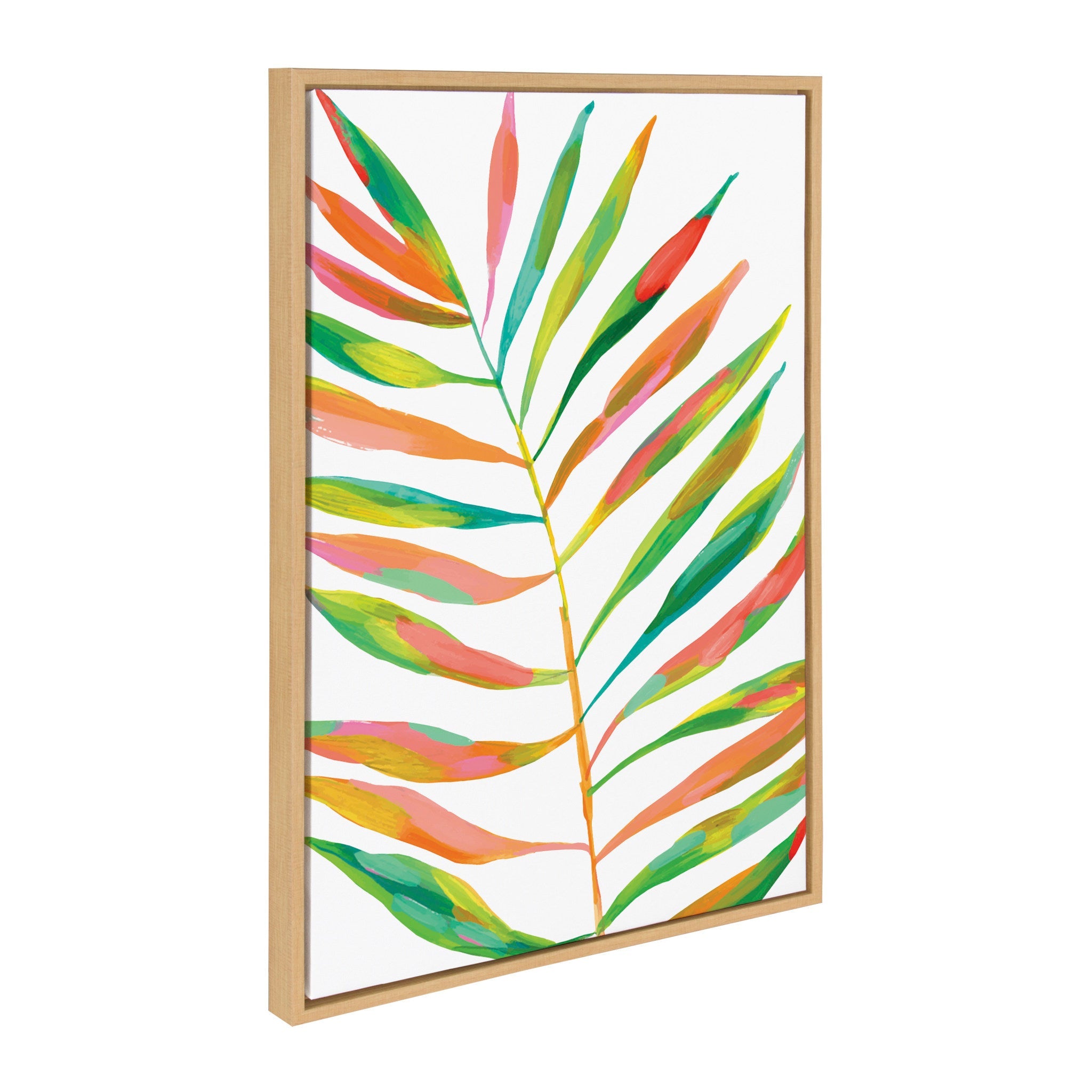 Sylvie EV Palma No.
2, Rainbow Palms Blush and Banana Leaves Framed Canvas Art Set by Various Artists