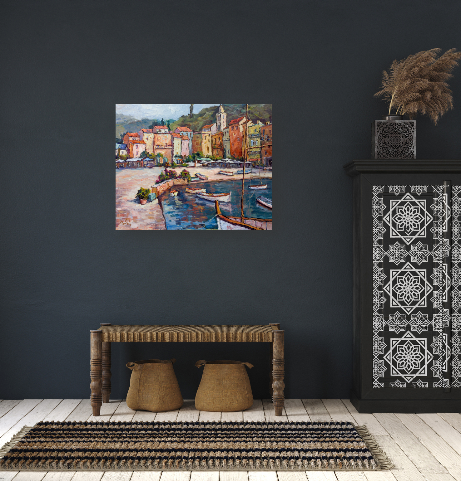 Cinque Terre Enhanced Canvas Print by John Beard Collection - product image 3 for Resin Society