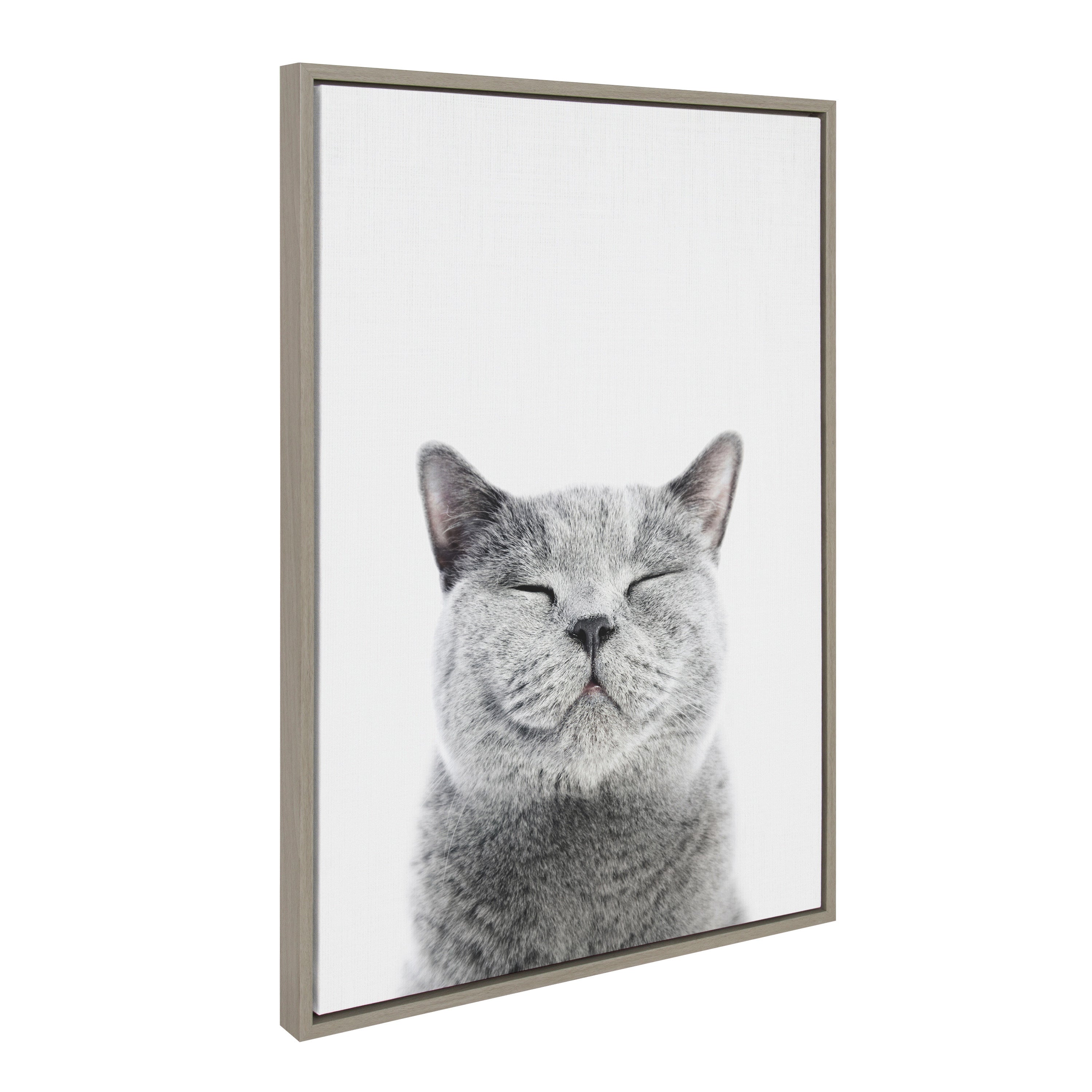 Sylvie Smiling Cat Framed Canvas by Amy Peterson Art Studio