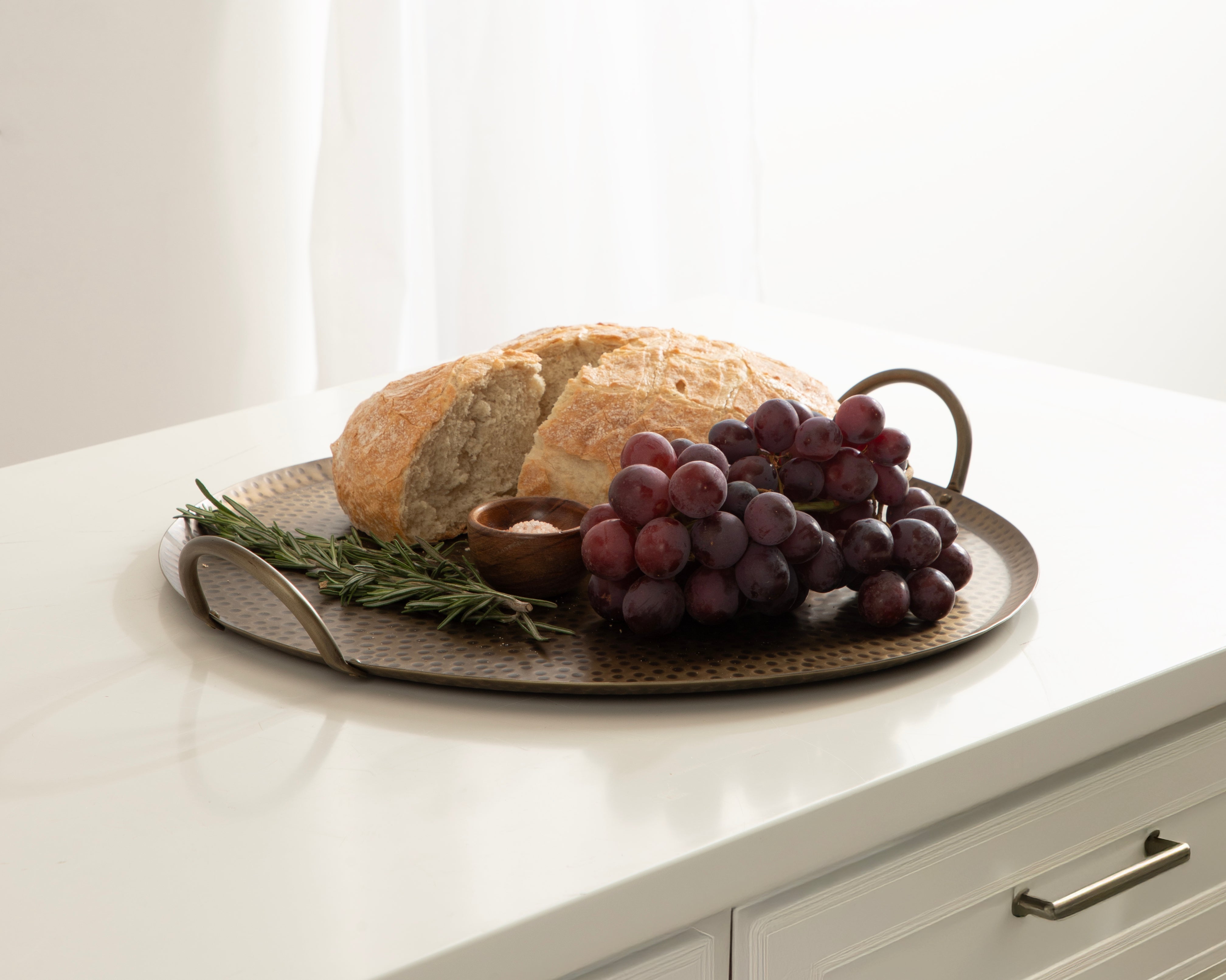 Sanzo Hammered Round Metal Tray
