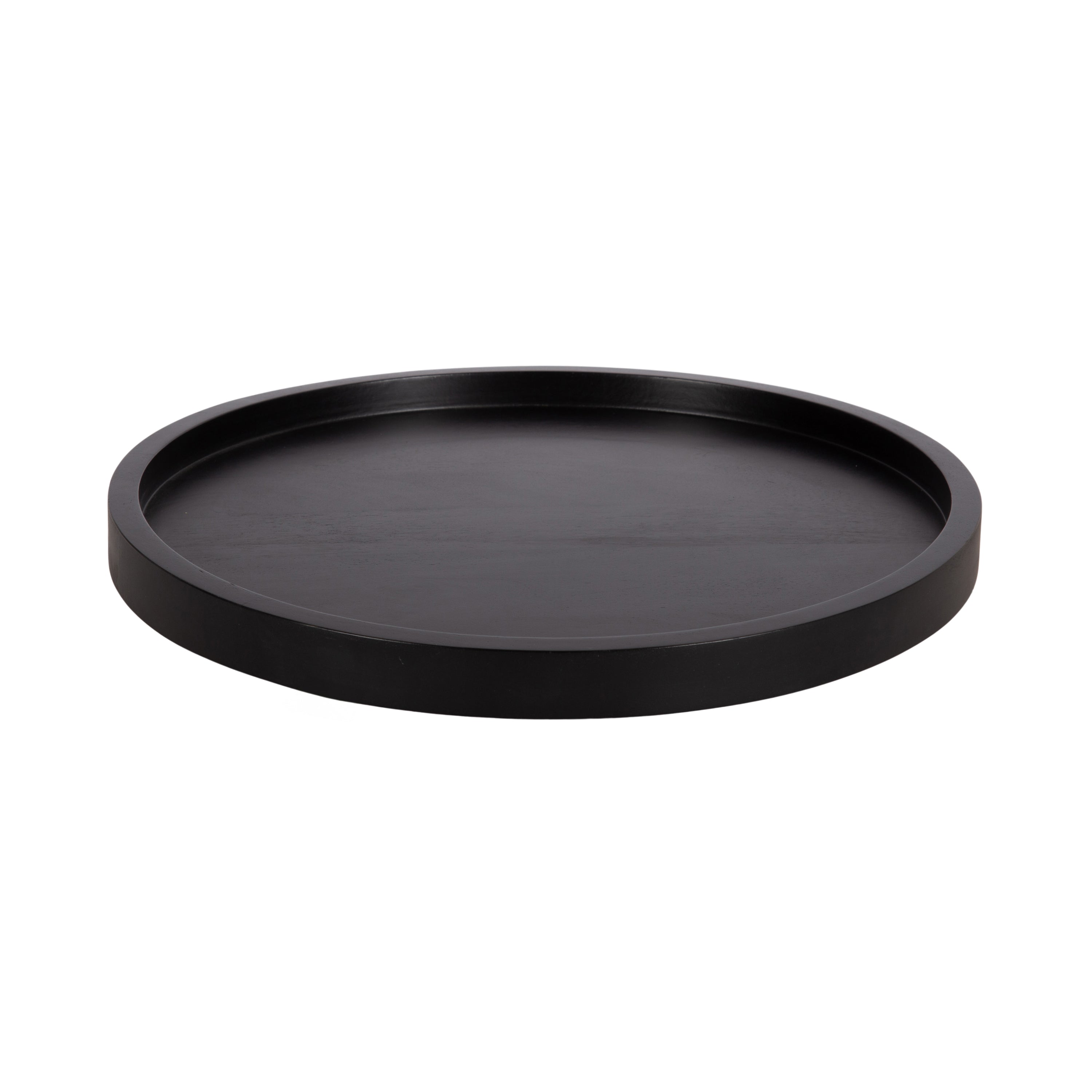 Halsey Round Lazy Susan Tray on wooden table with kitchen items