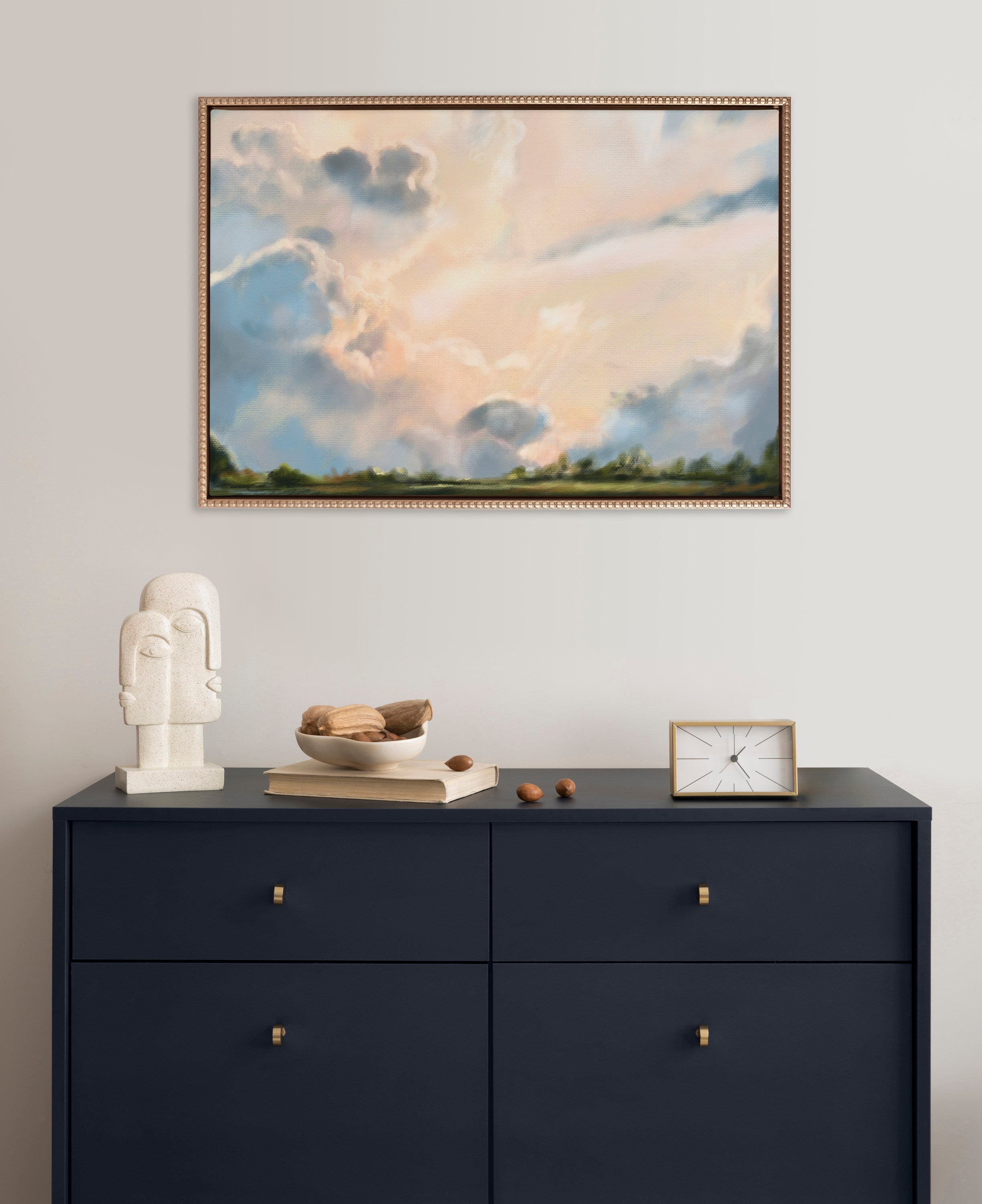 Sylvie Beaded Clouds Framed Canvas by Mary Sparrow
