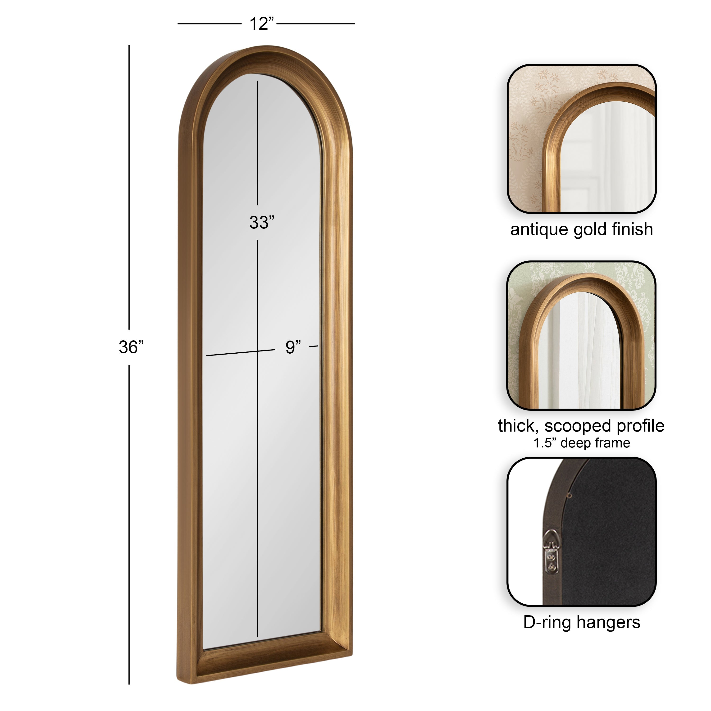 Hatherleigh Arch Wood Wall Mirror