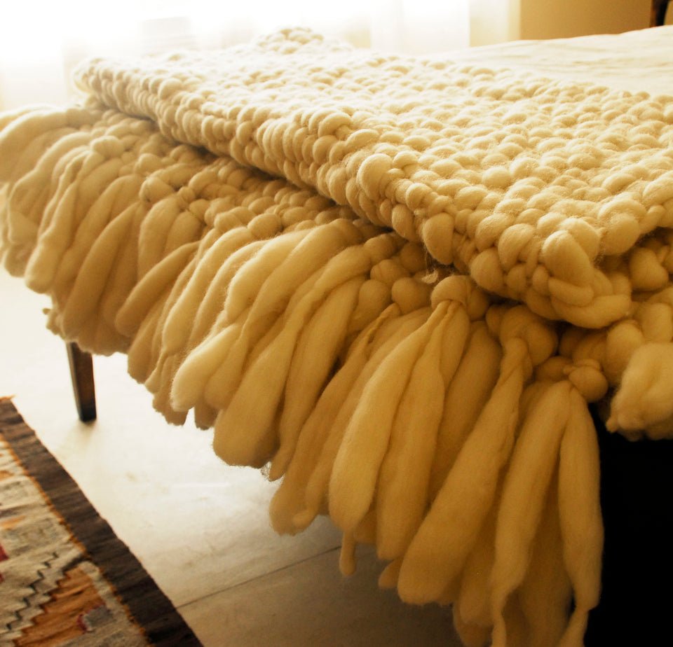 Clouds Chunky Knit Throw Blanket by Homelosophy