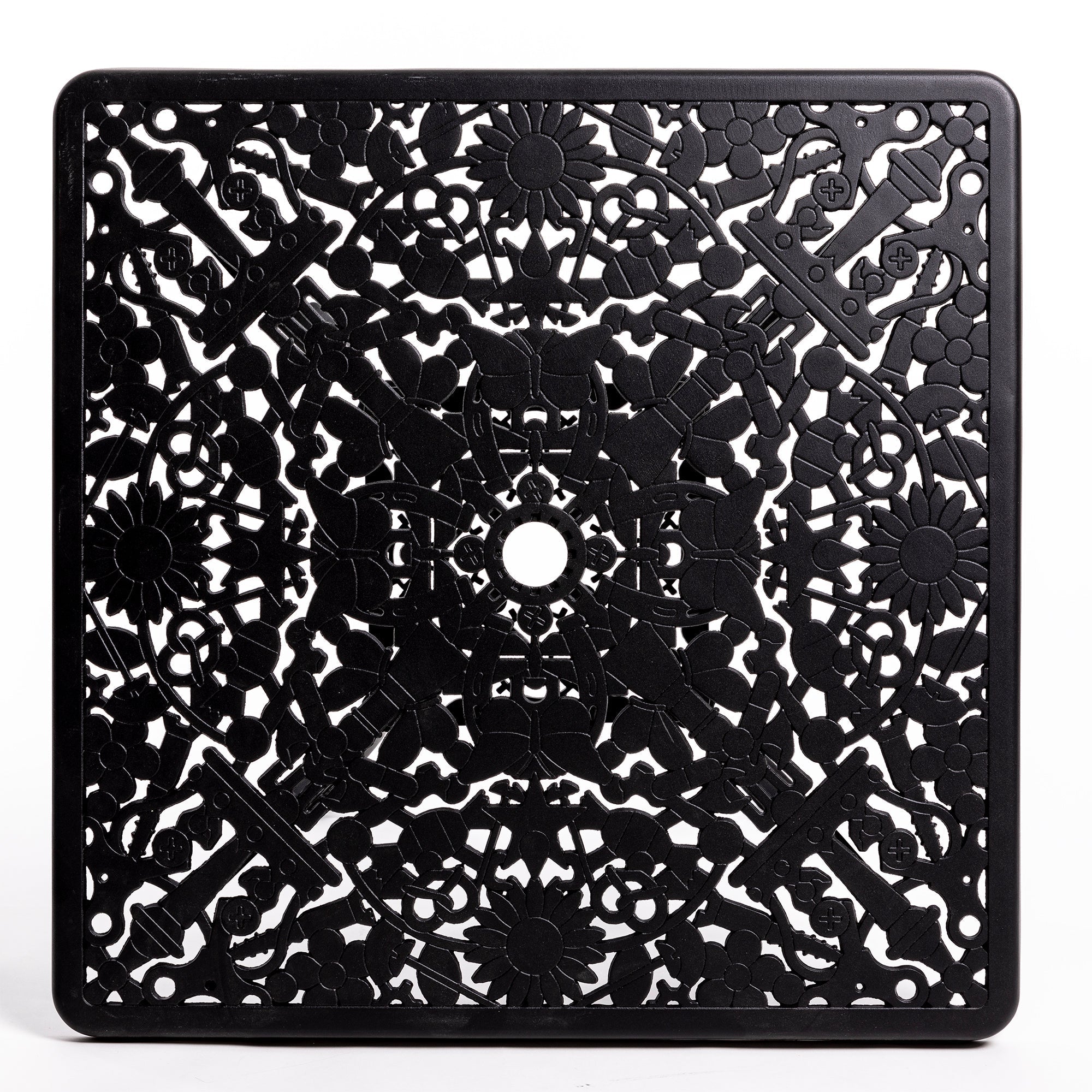 Industry Collection Aluminium Square Table Black detail image - Resin Society