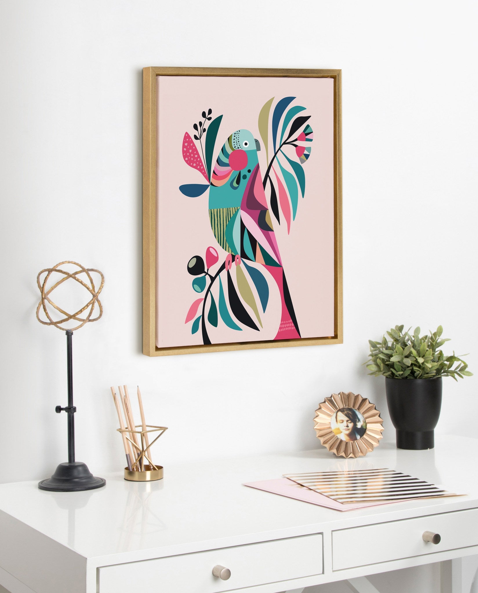 Sylvie Parakeet Framed Canvas by kateandlaurel - product image 7 for Resin Society