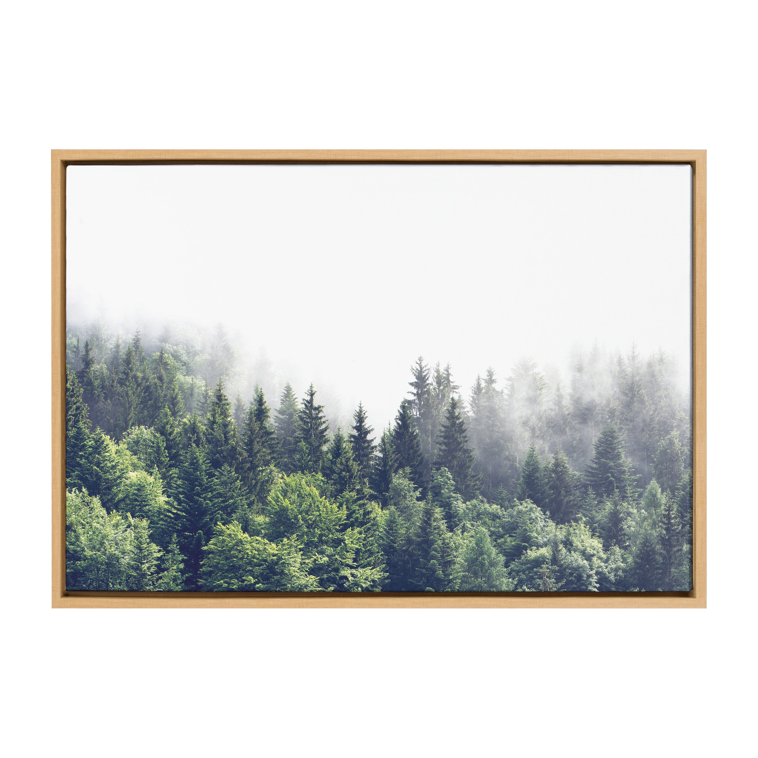 Sylvie Lush Green Forest On A Foggy Day Framed Canvas