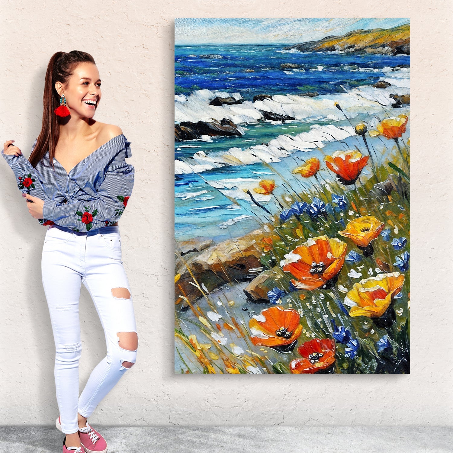 Canvas Print: "Coastal Blooms" by Tailored Canvases - product image 4 for Resin Society