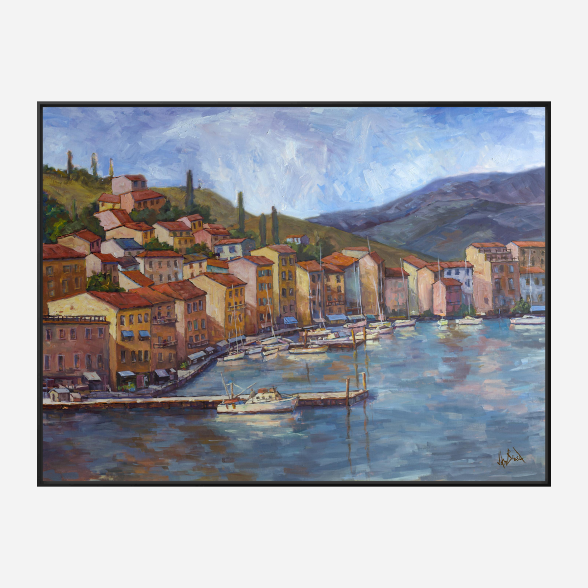 Coastal Italy Artist Enhanced Canvas Print by John Beard Collection - product image 5 for Resin Society