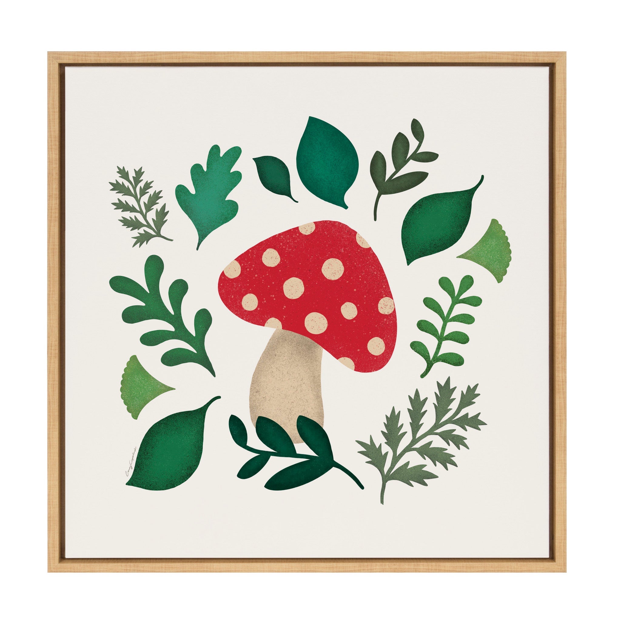 Sylvie Red Magic Mushrooms Framed Canvas by Carey Copeland