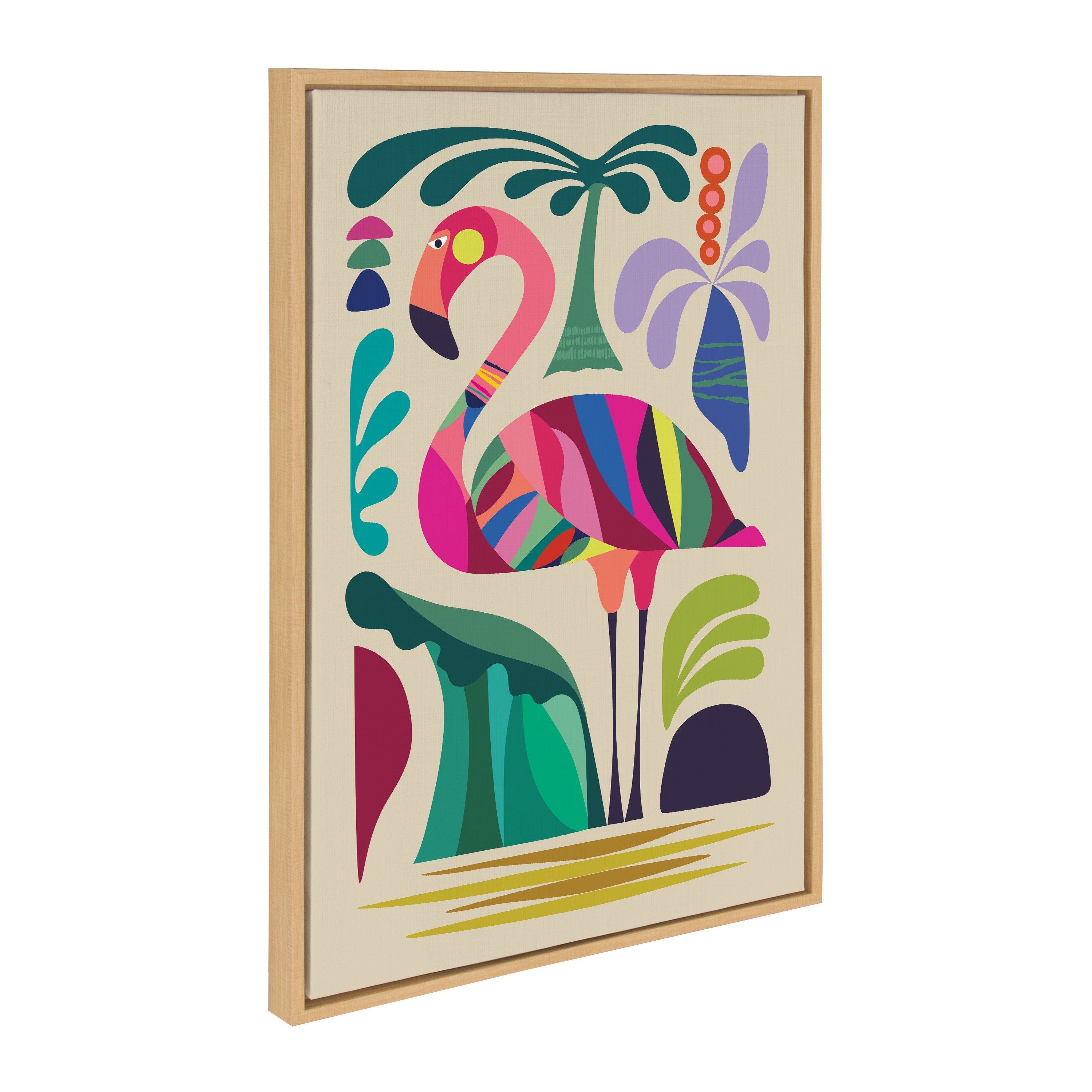 Sylvie MCM Flamingo Framed Canvas by Rachel Lee