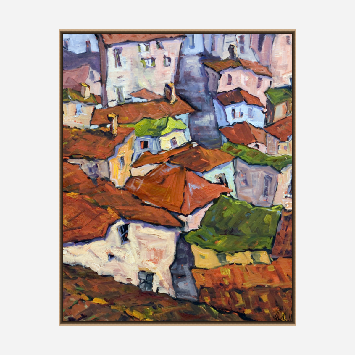 Cortona Rooftops Artist Enhanced Canvas Print by John Beard Collection - product image 8 for Resin Society