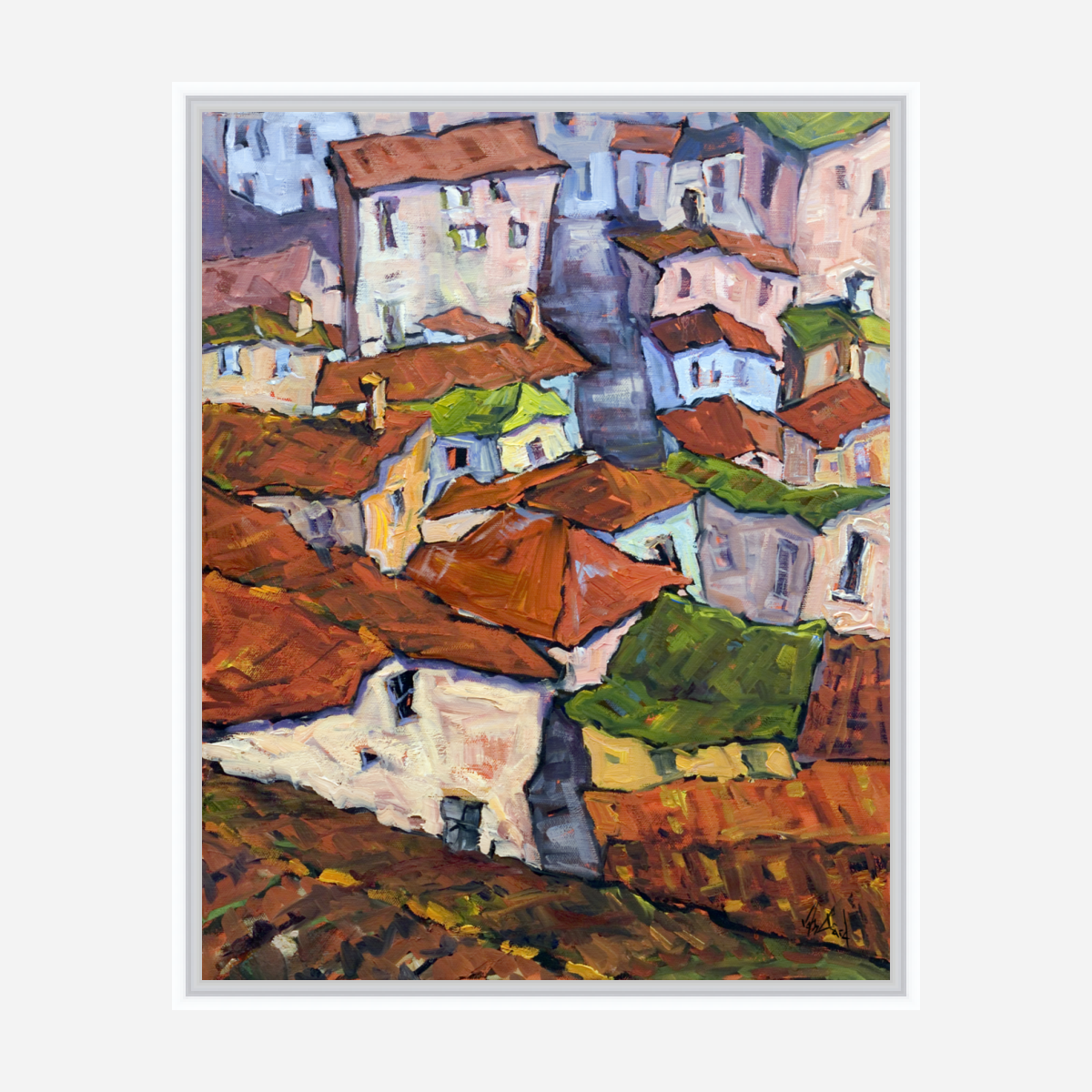 Cortona Rooftops Artist Enhanced Canvas Print by John Beard Collection - product image 6 for Resin Society