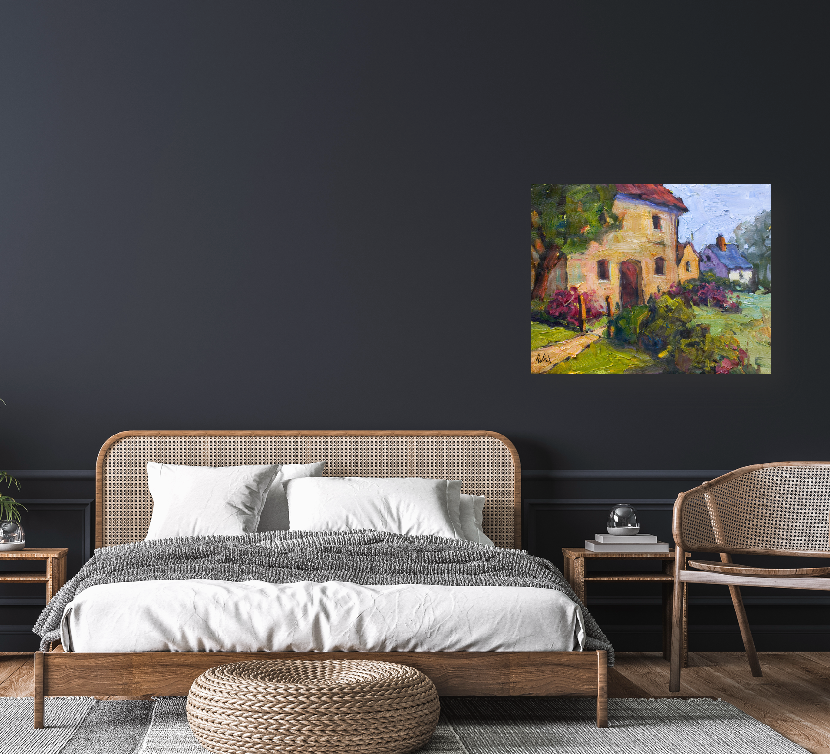 Cottages Artist Enhanced Canvas Print