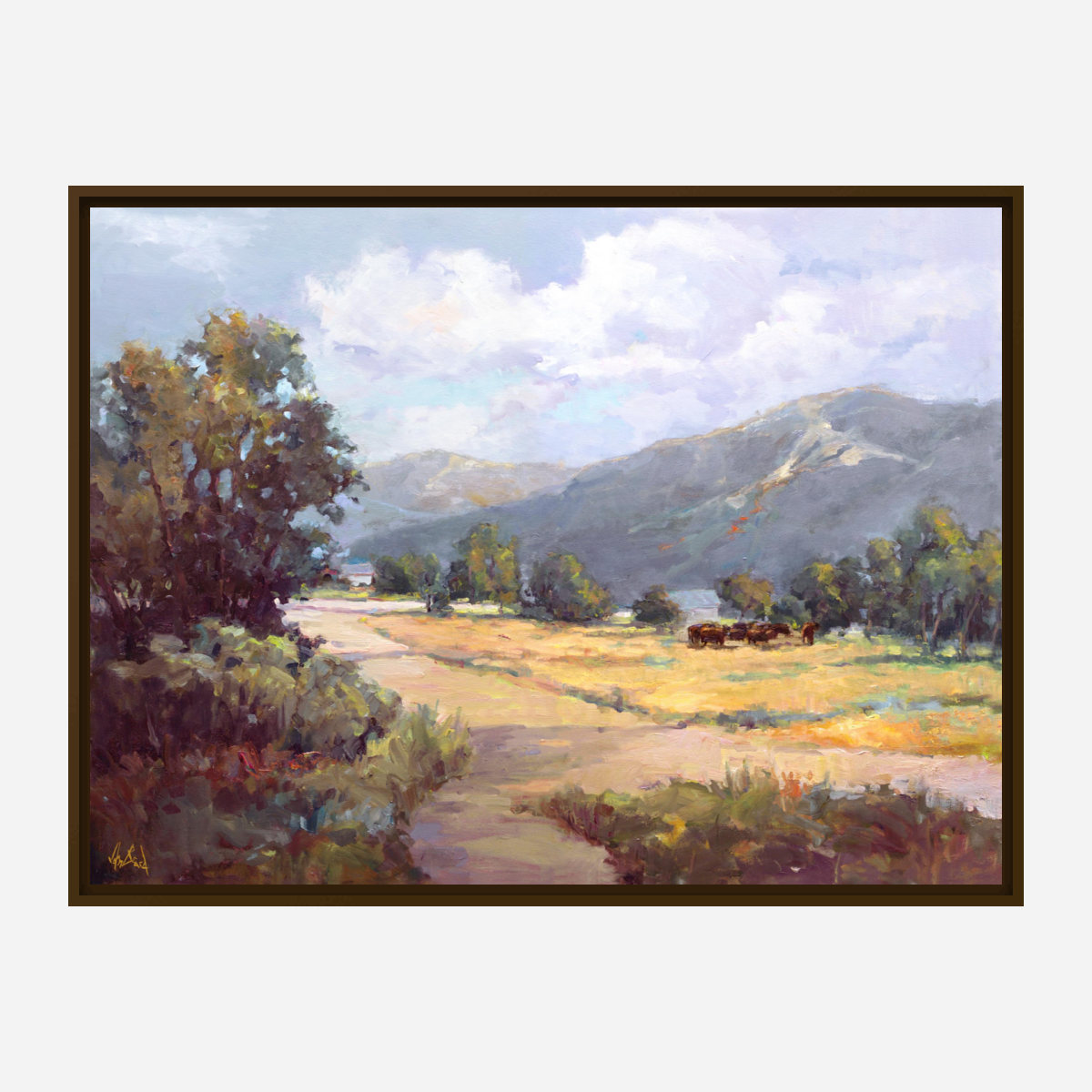 Cottages in the Valley Artist Enhanced Canvas Print by John Beard Collection - product image 7 for Resin Society