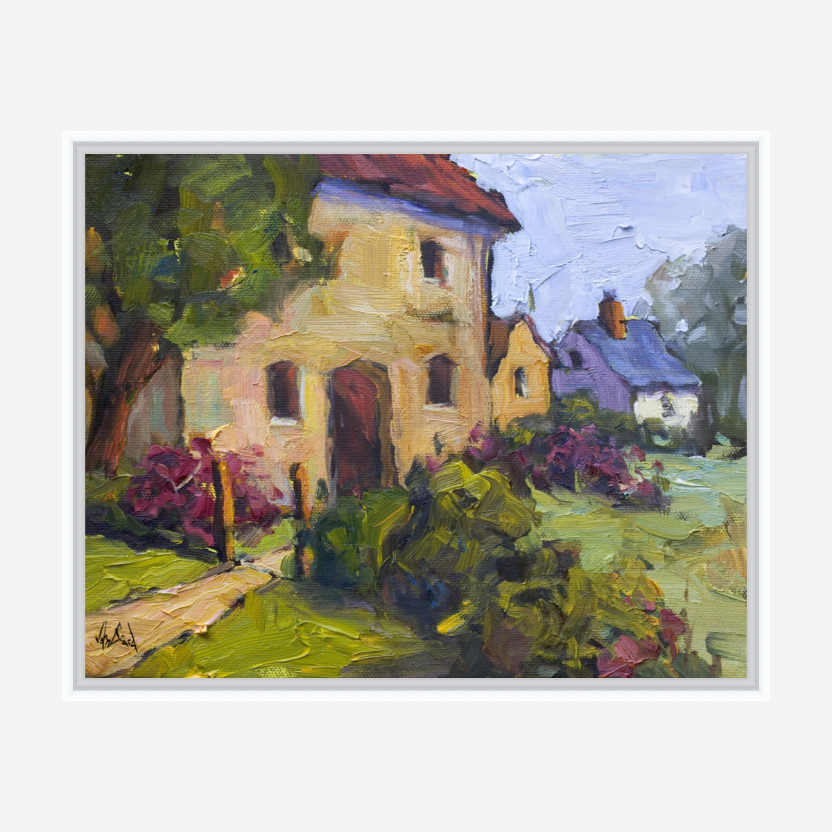 Cottages Artist Enhanced Canvas Print