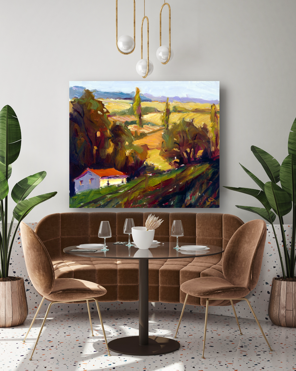 Country Cottage Artist Enhanced Canvas Print