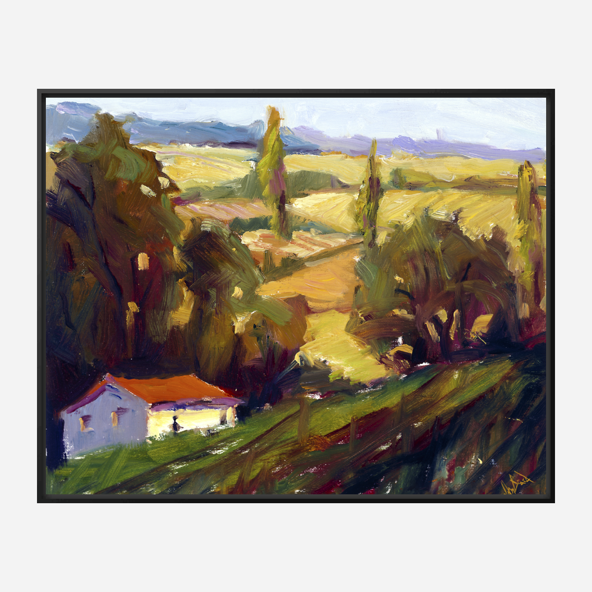 Country Cottage Artist Enhanced Canvas Print