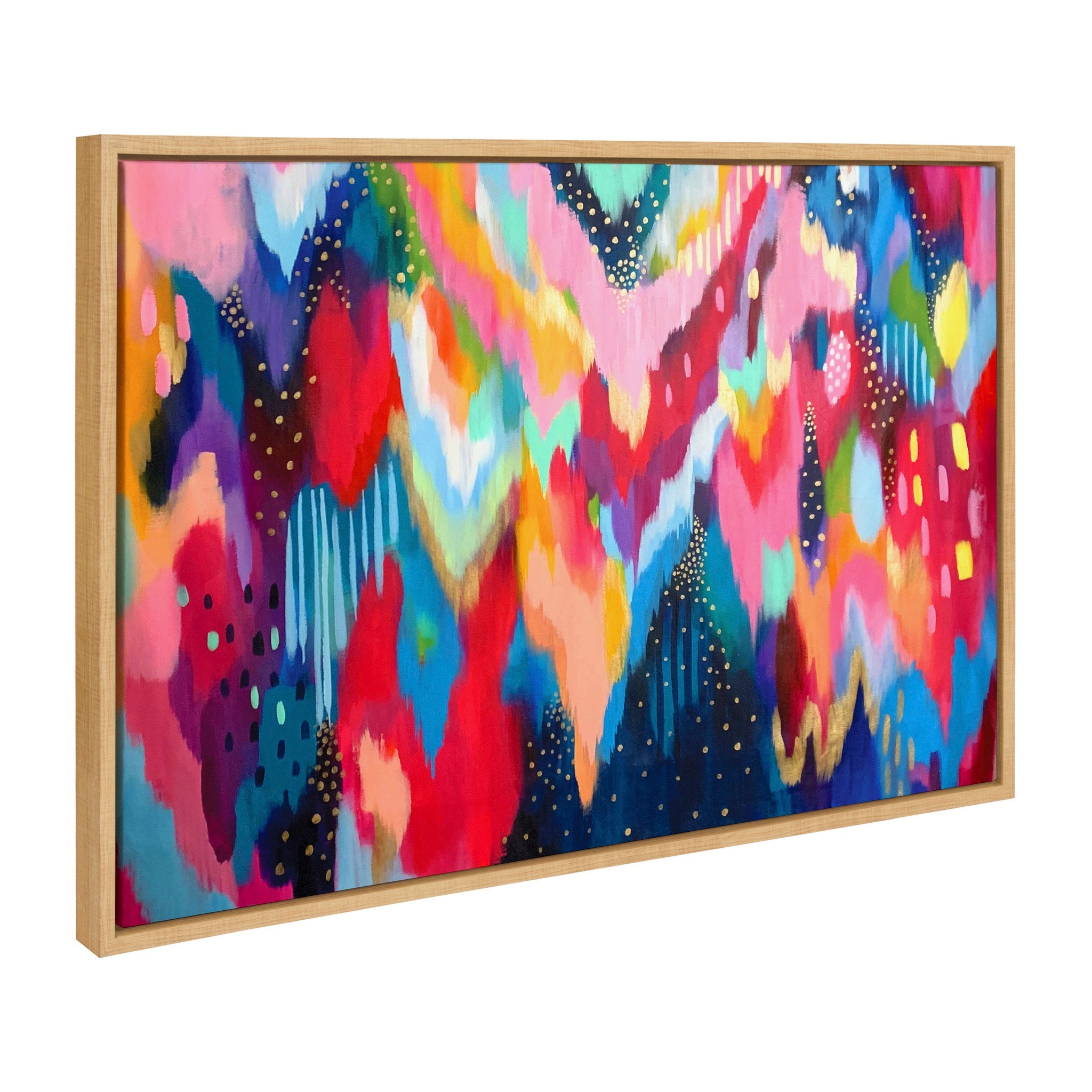 Sylvie Brushstroke and Bright Abstract Framed Canvas Set by kateandlaurel - product image 2 for Resin Society