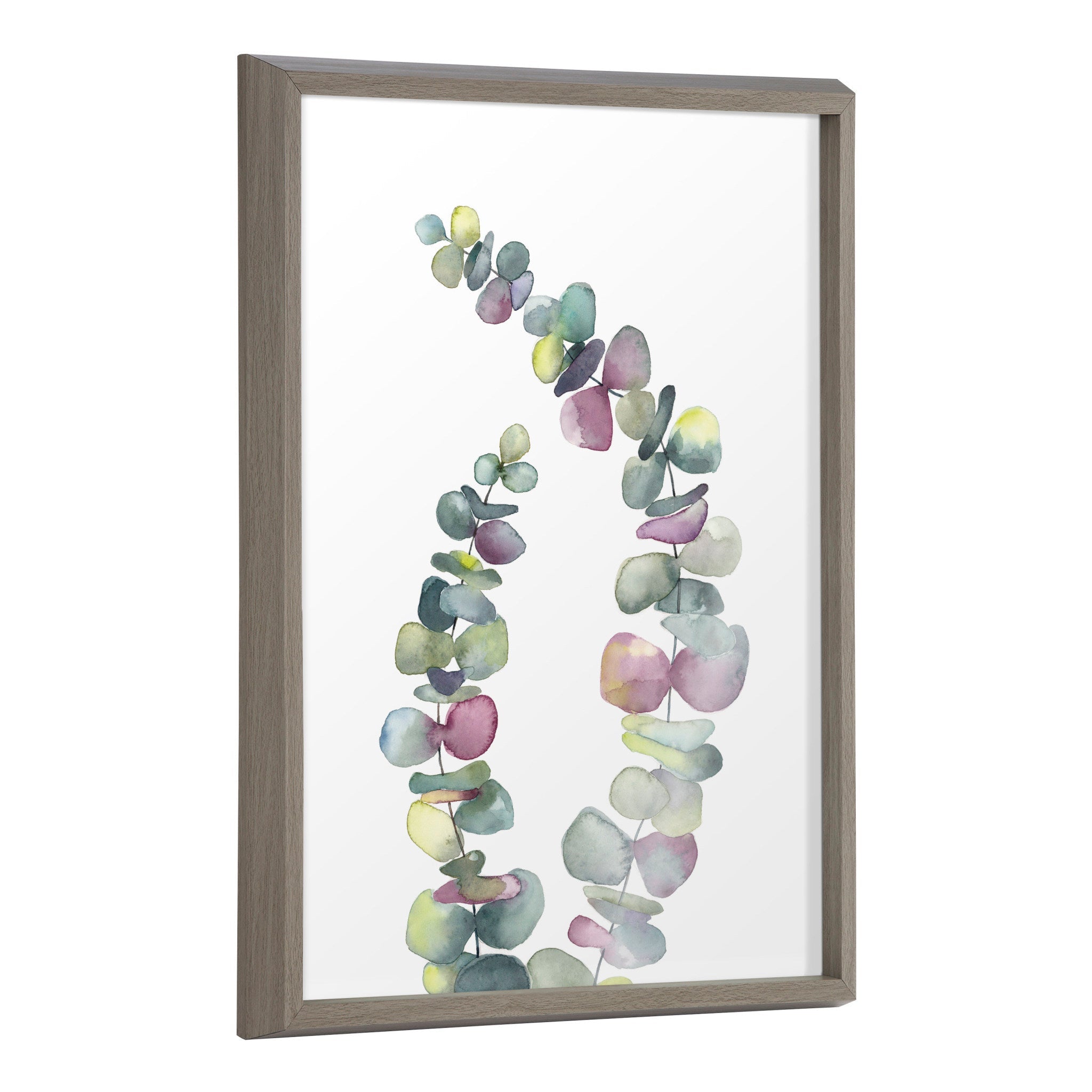 Blake Eucalyptus 2 Branches Framed Printed Glass by Emily Marie by kateandlaurel - main product image for Resin Society