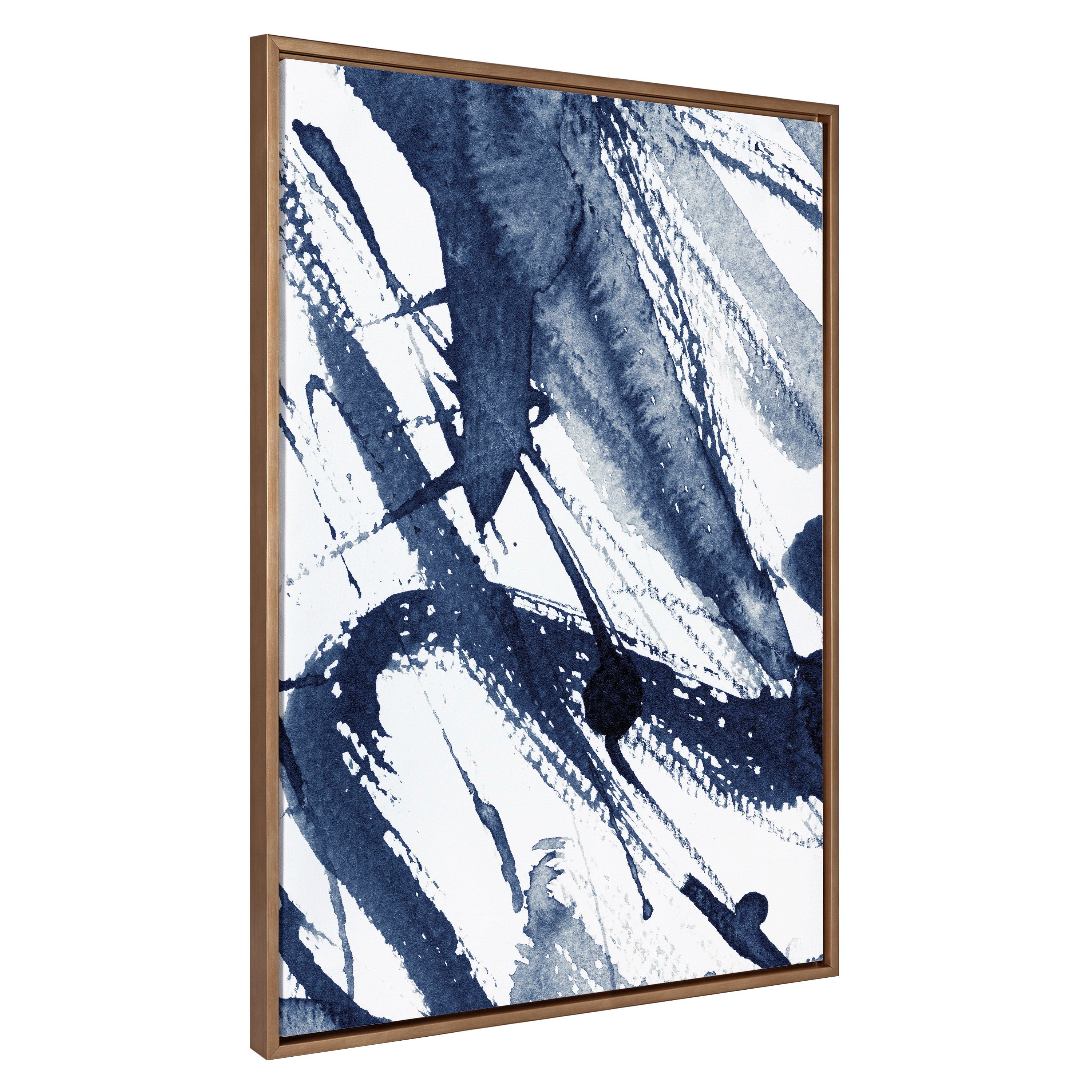 Sylvie Indigo Watercolor Framed Canvas by Amy Peterson Art Studio by kateandlaurel - product image 13 for Resin Society