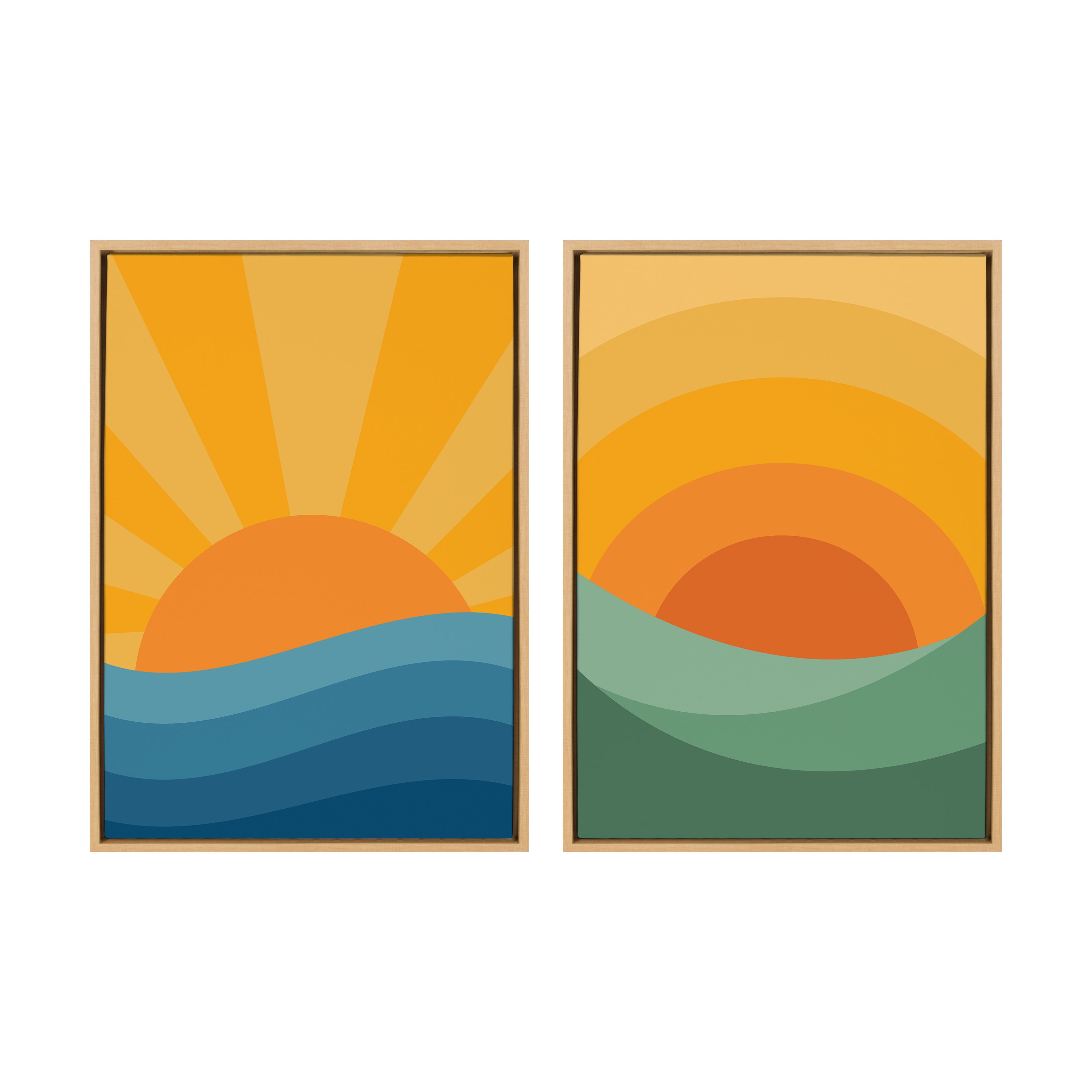 Sylvie Sunshine 1 and 2 Framed Canvas Art Set by Carrie Cantwell