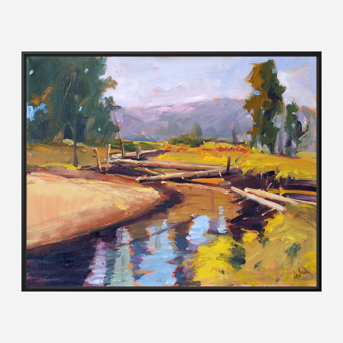 Creek Crossing Artist Enhanced Canvas Print by John Beard Collection - product image 5 for Resin Society