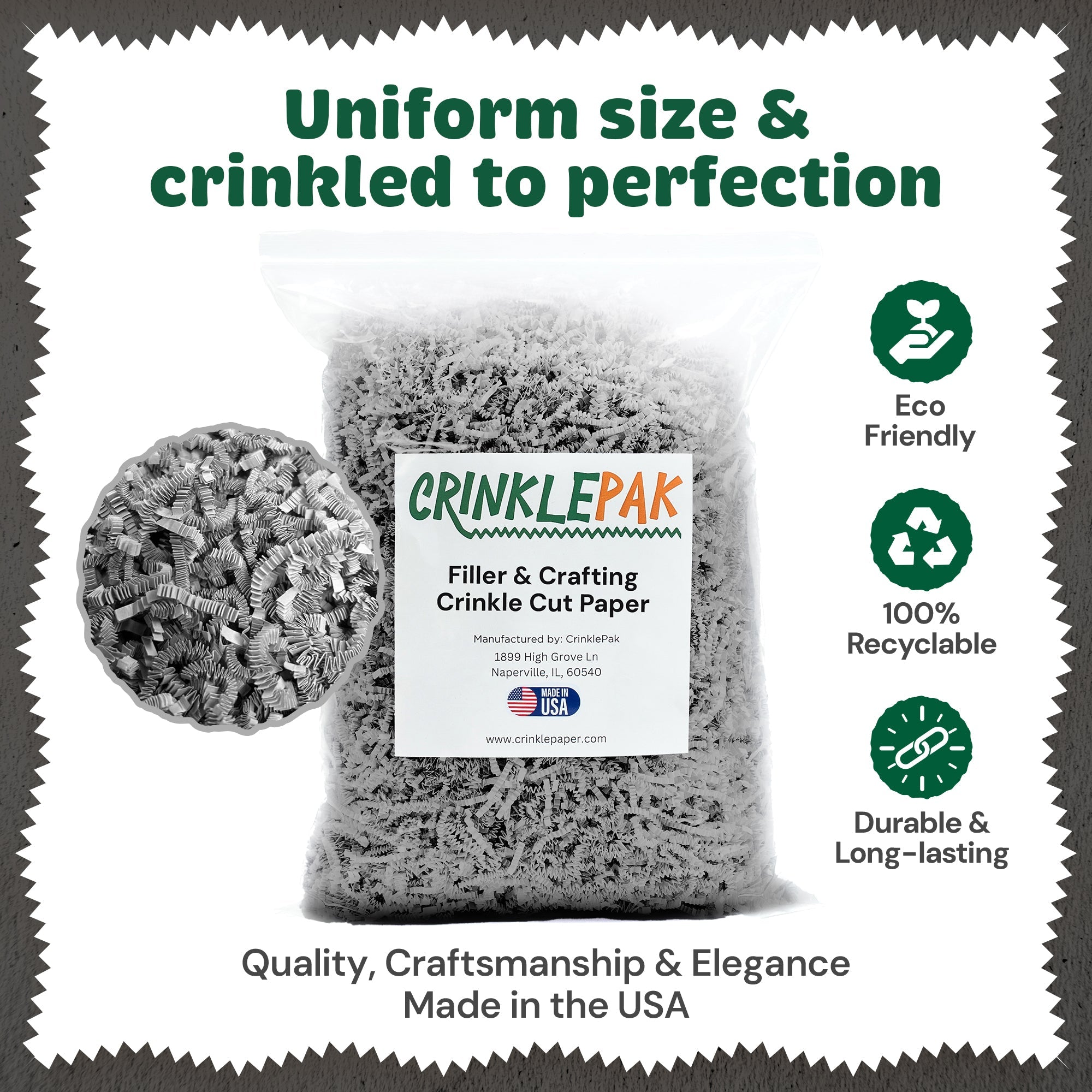 Crinkle Paper 40lb Gray by CrinklePak - product image 5 for Resin Society